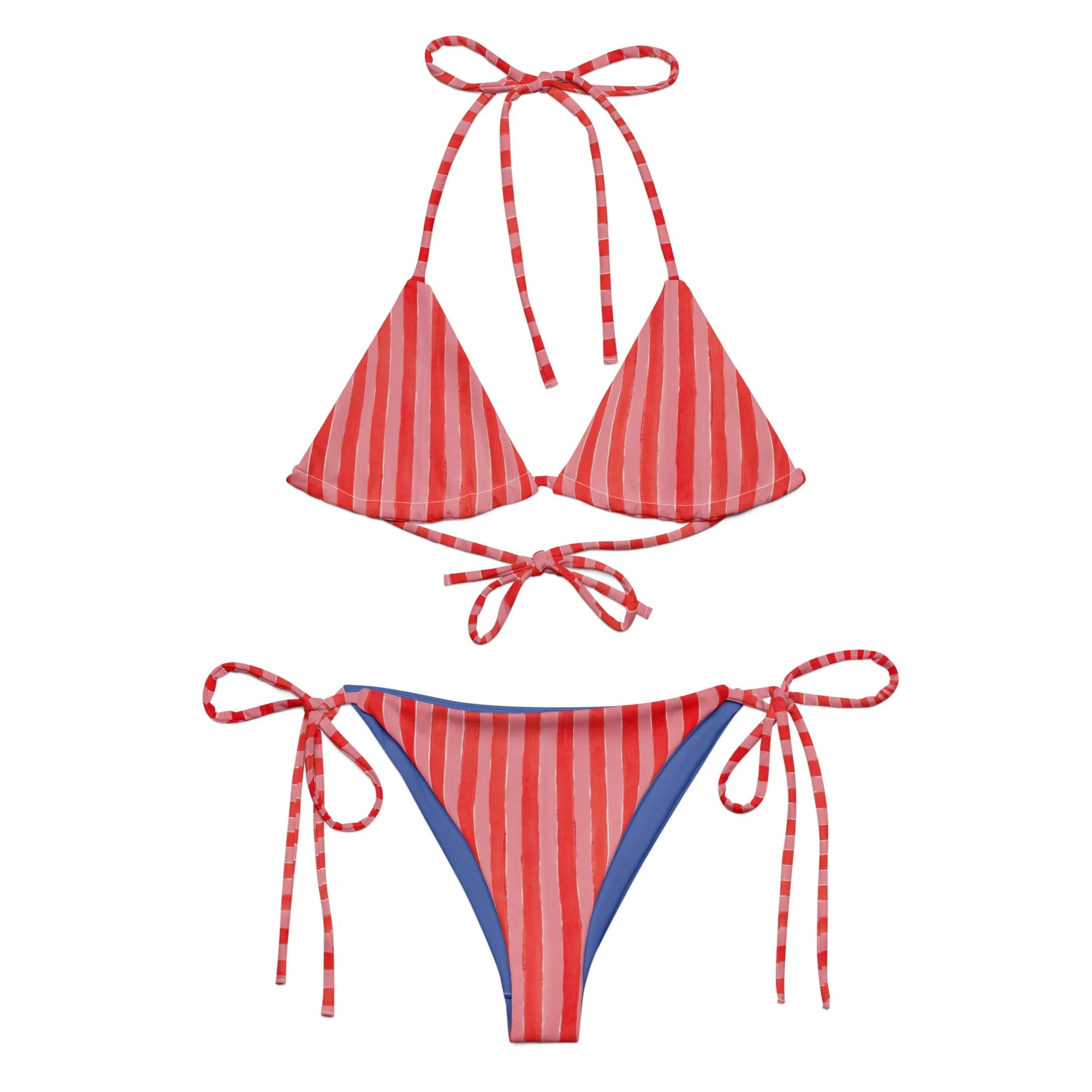 ♻️ Stripes recycled string bikini