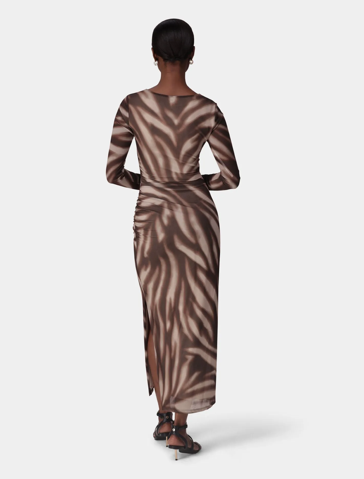Alannah Mesh Long Sleeve Midi Dress