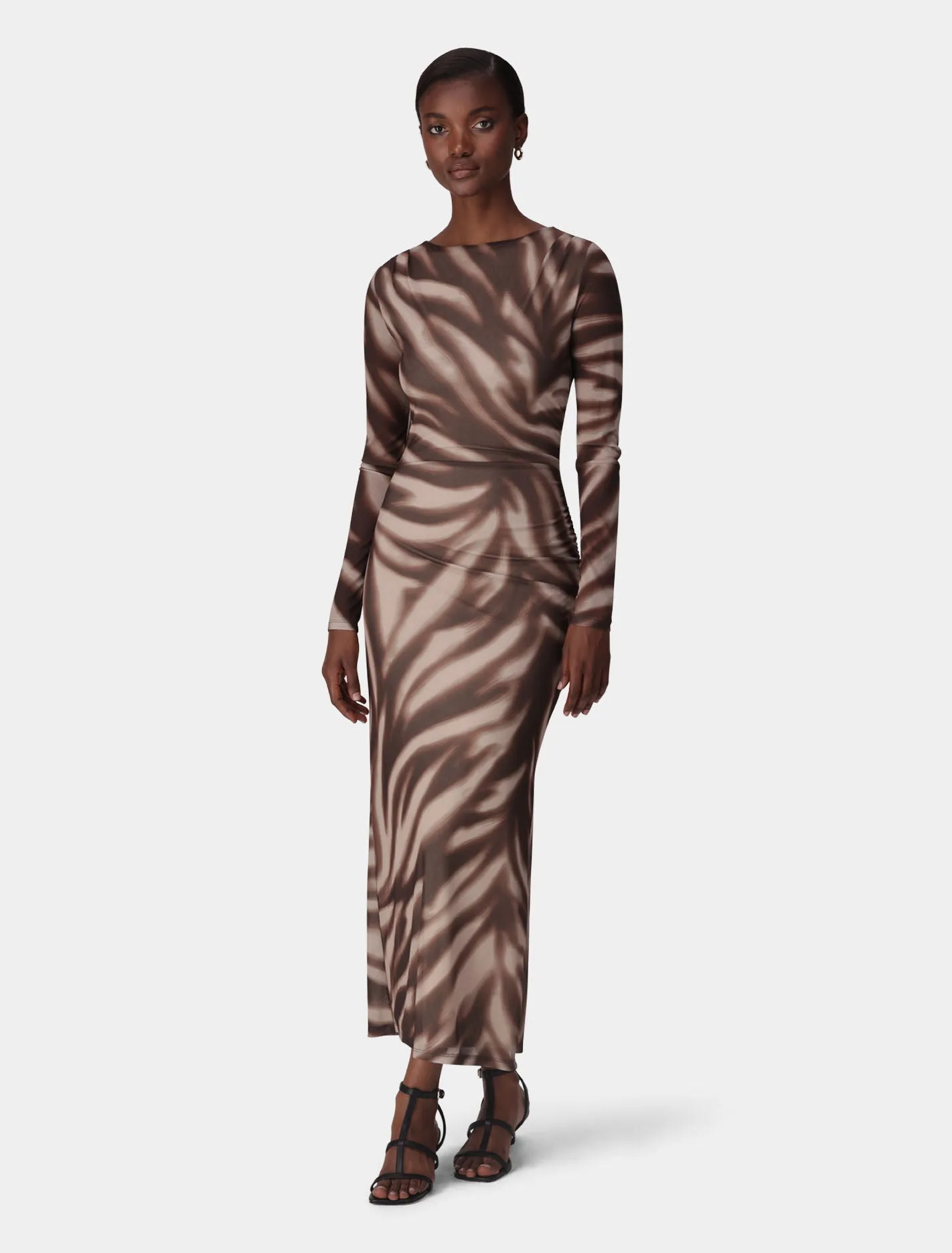 Alannah Mesh Long Sleeve Midi Dress