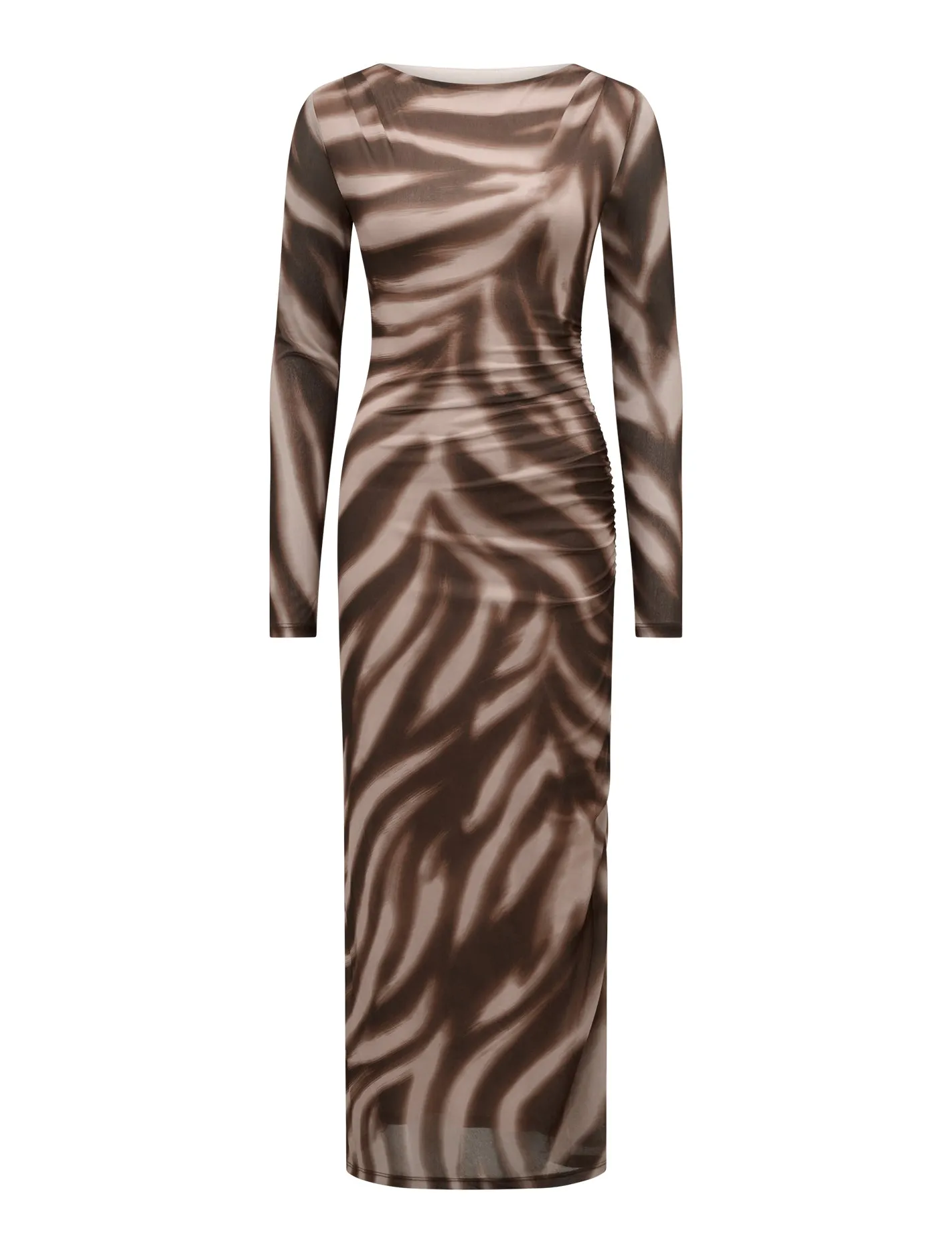 Alannah Mesh Long Sleeve Midi Dress