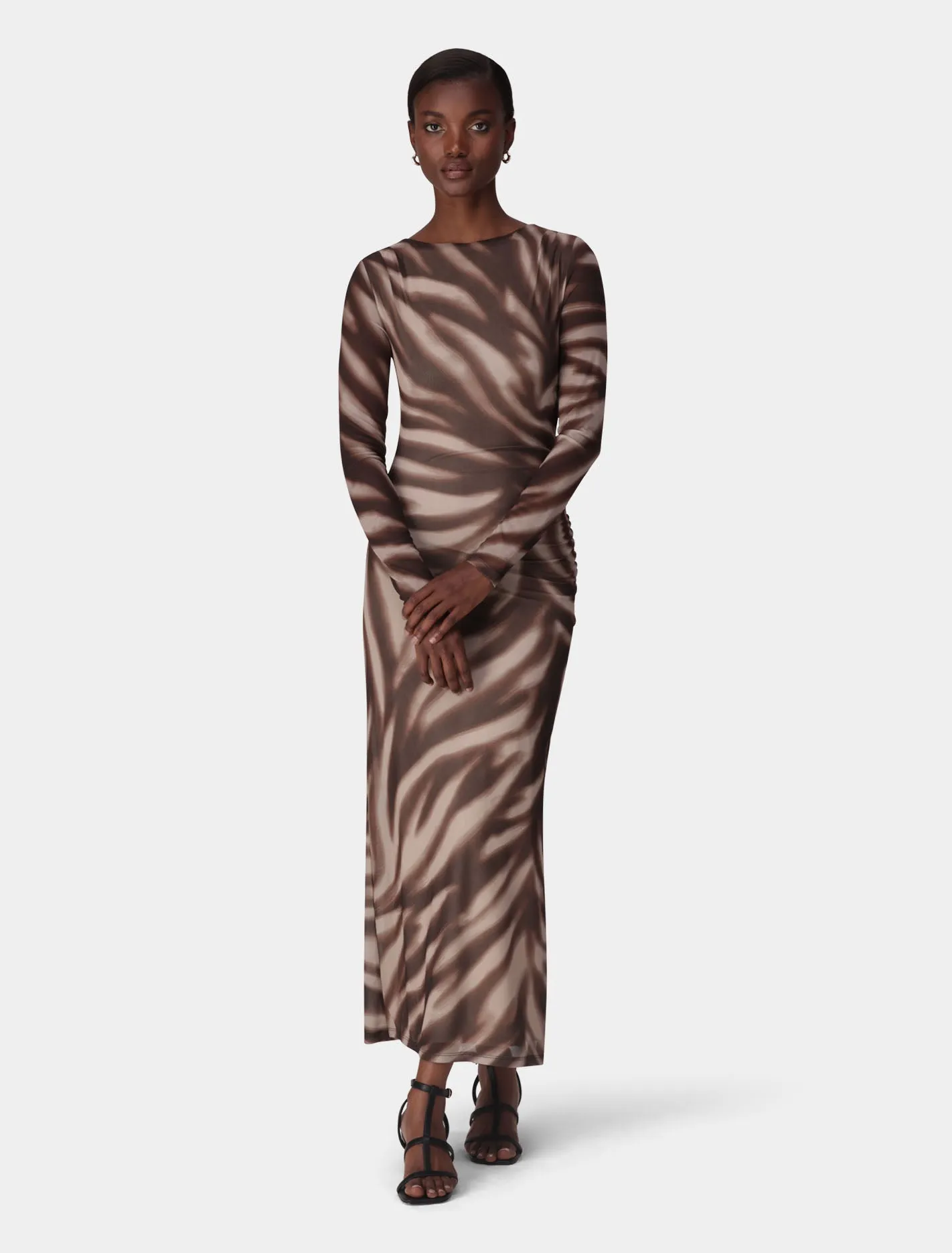 Alannah Mesh Long Sleeve Midi Dress