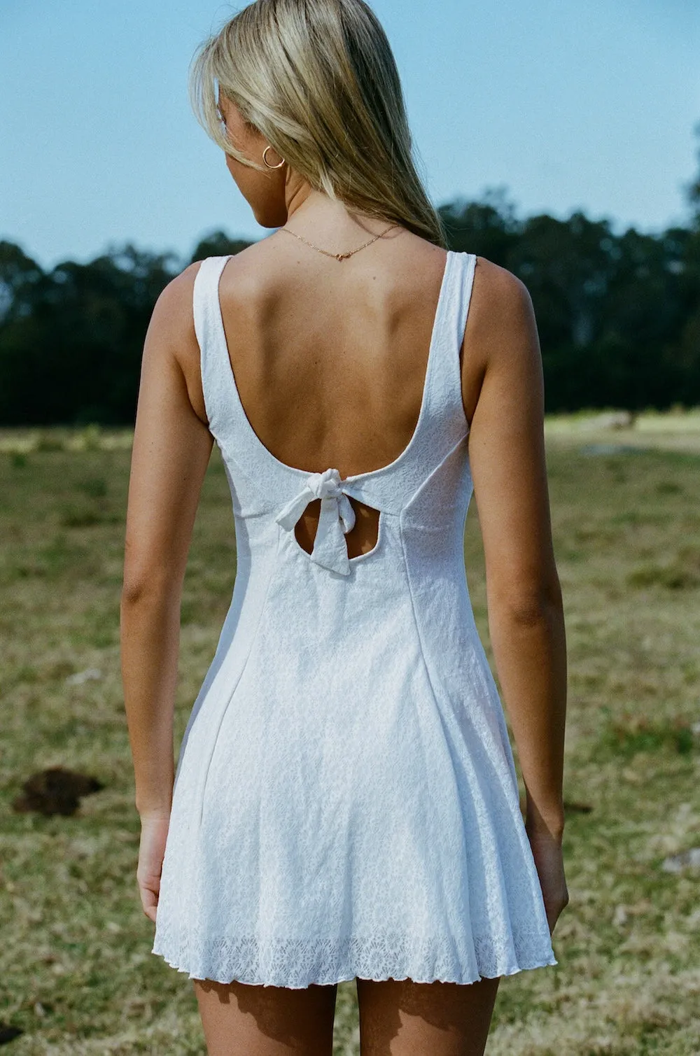 Babysitter Underwire Dress - Deadstock White Floral Lace