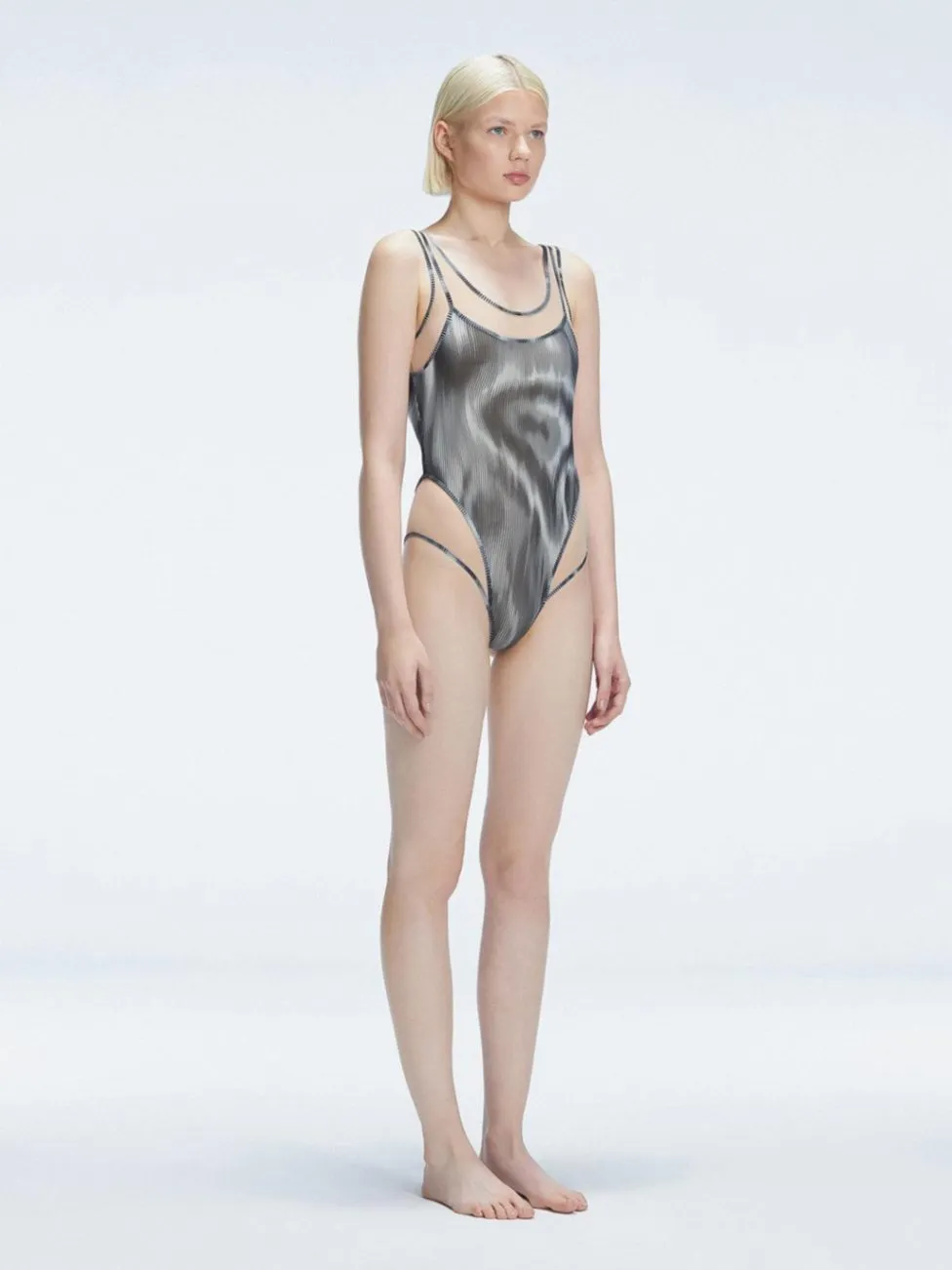 Calista Black  Plunge One Piece Swimsuit