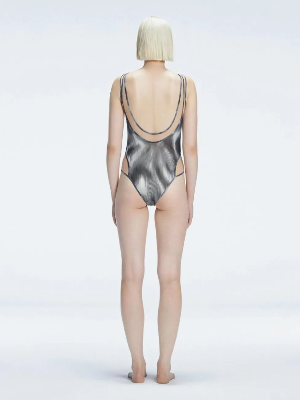 Calista Black  Plunge One Piece Swimsuit