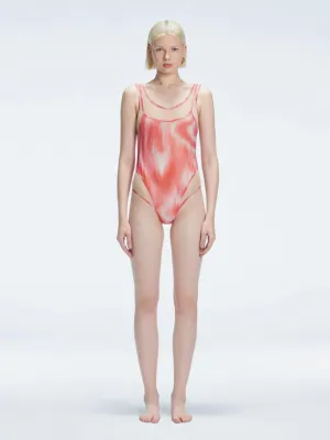 Calista Red Plunge One Piece Swimsuit