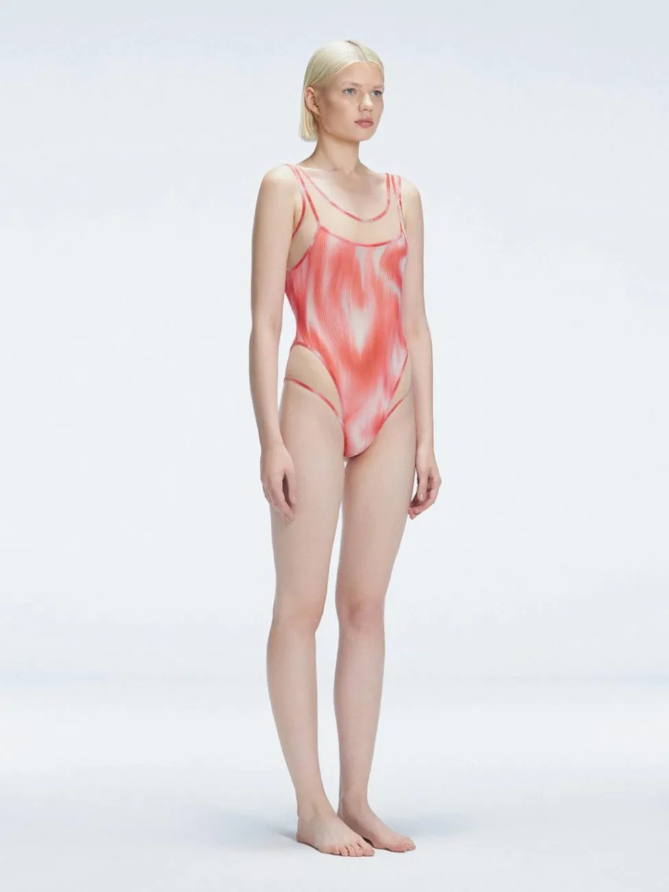 Calista Red Plunge One Piece Swimsuit