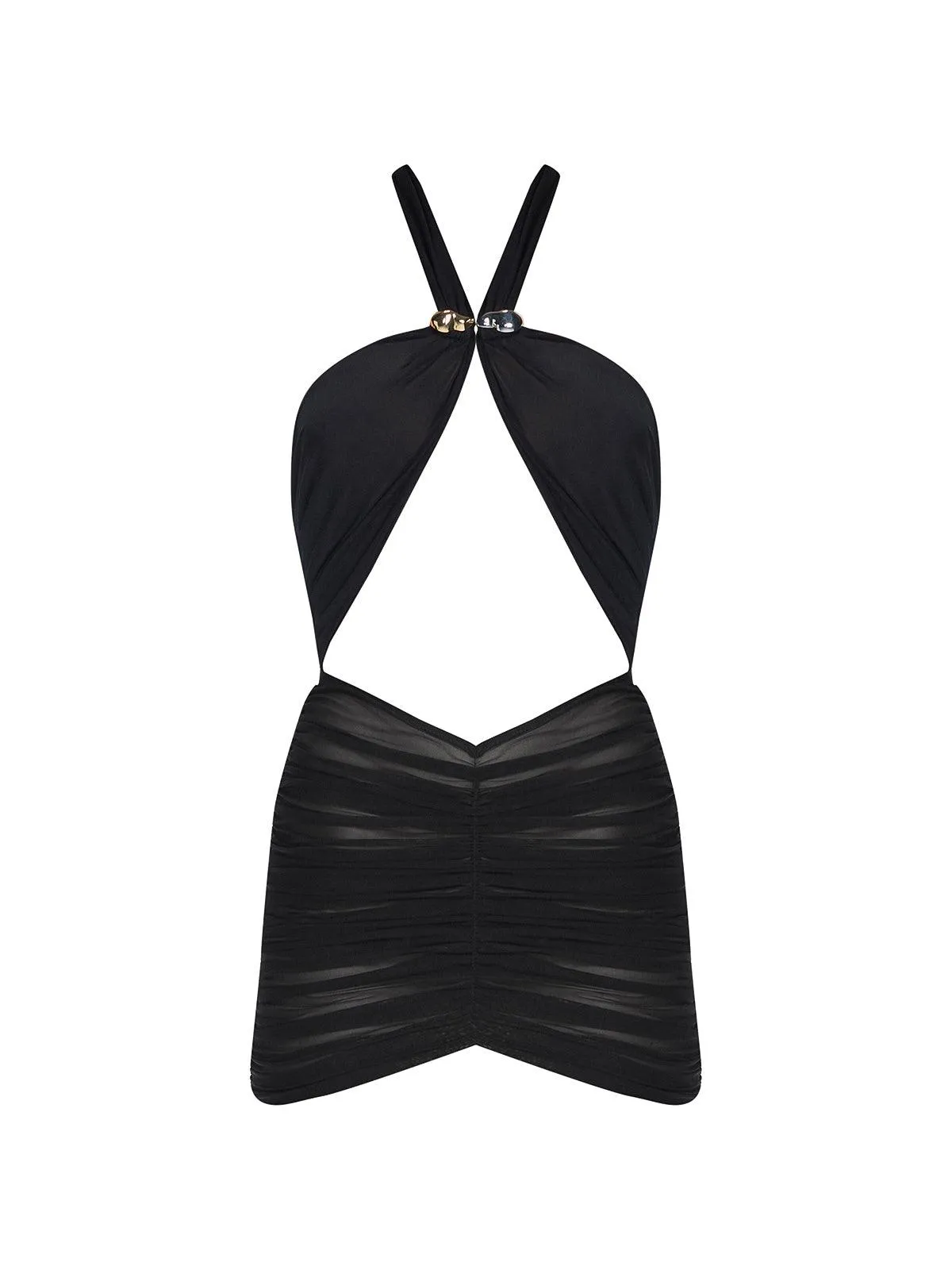 Carolina Black Cut-Out Swimdress