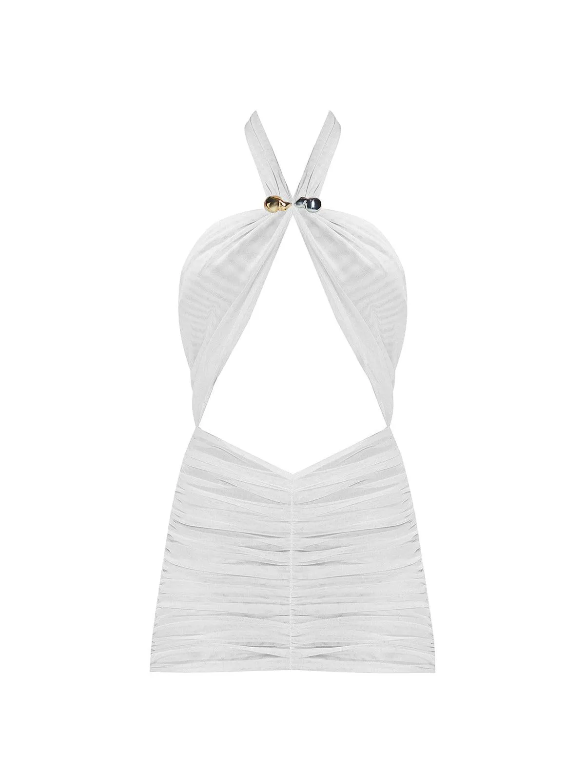Carolina White Cut-Out Swimdress