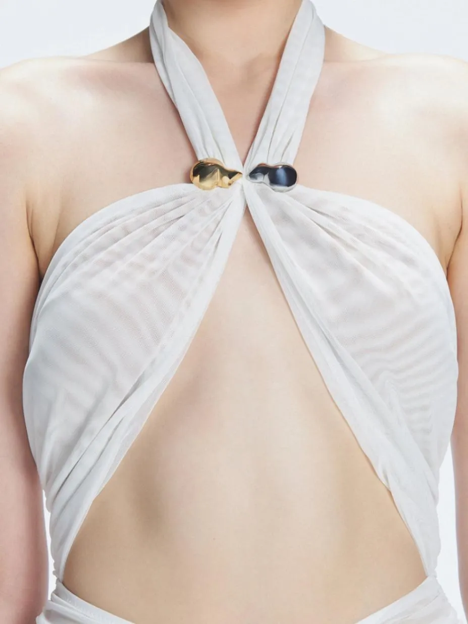 Carolina White Cut-Out Swimdress