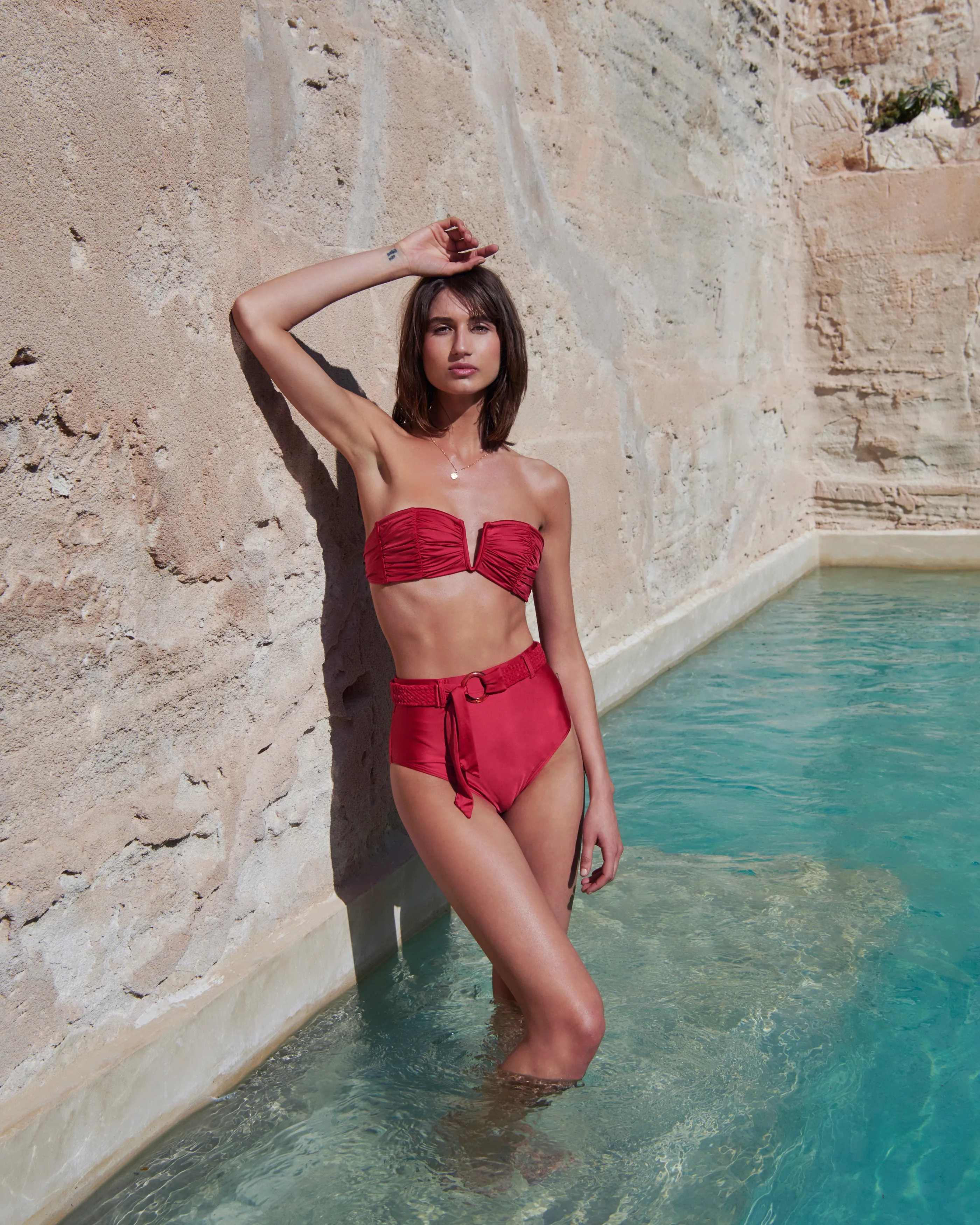 Cerise Deep V Bandeau | Cherry