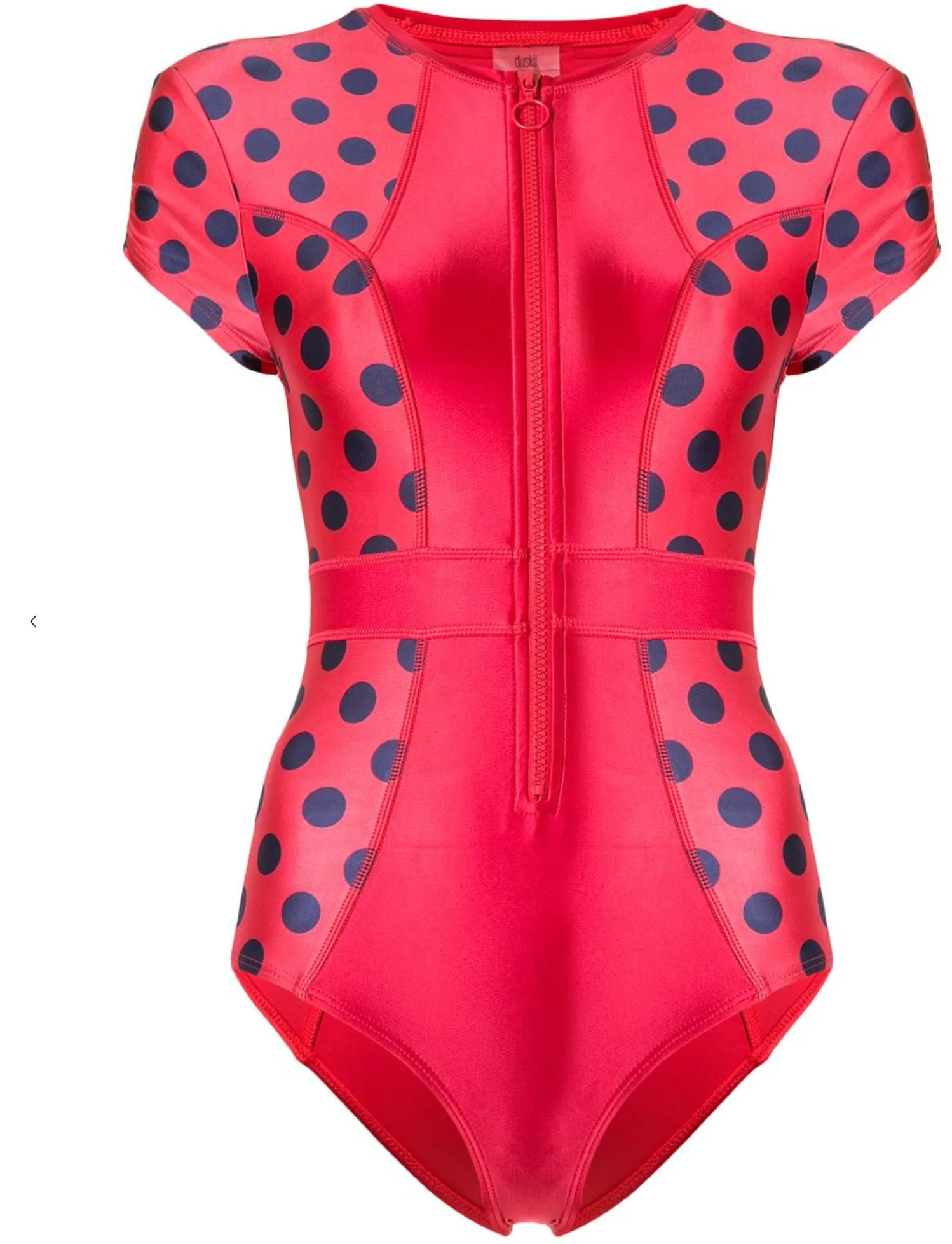 Cerise Short Sleeve Cap Sleeve Suit | Cherry & Indigo Spot