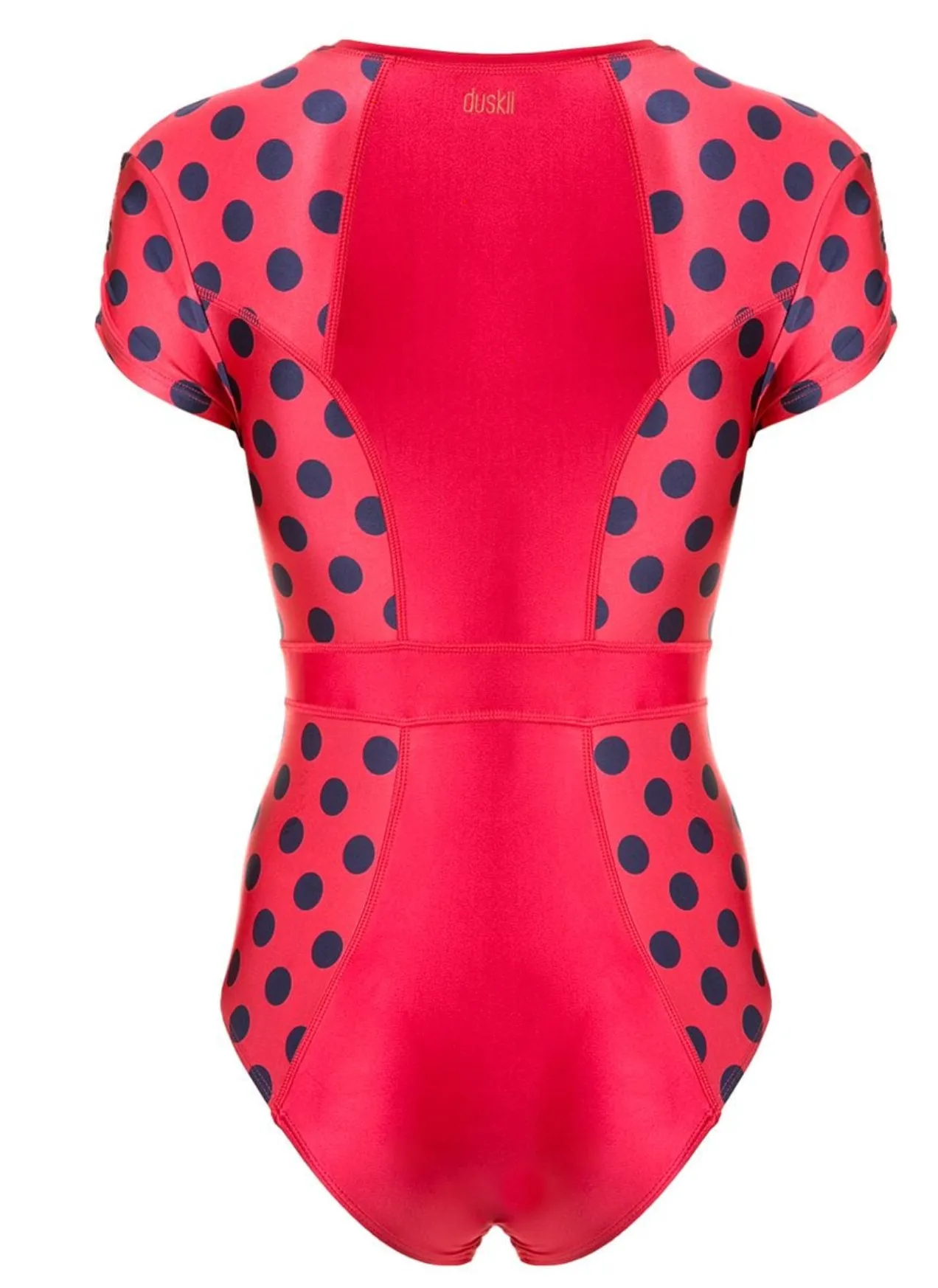Cerise Short Sleeve Cap Sleeve Suit | Cherry & Indigo Spot