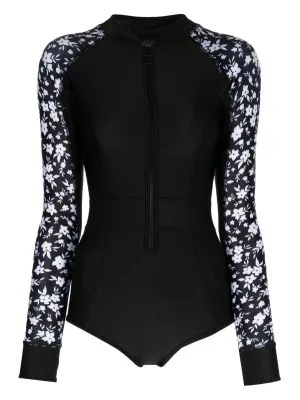Classic Long Sleeve Suit | Black & Floral