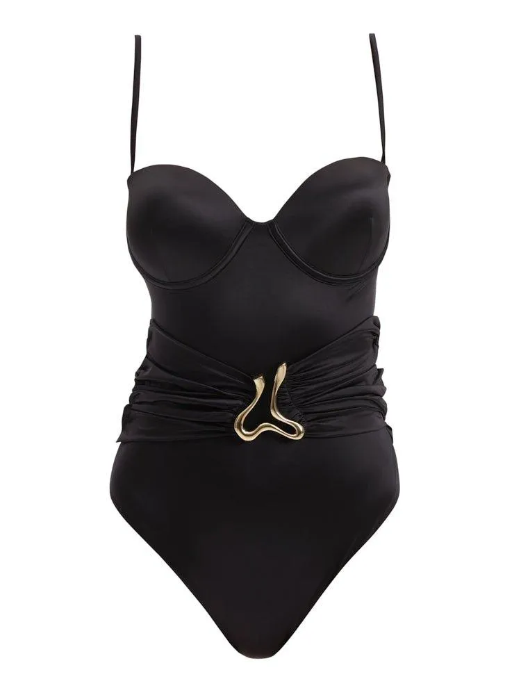Coral Black Swimsuit