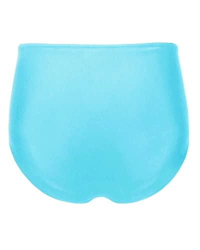 Flattering High Waisted Bikini Bottom Shirred Tankinis Brief-Blue