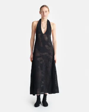 Fotini - Cotton-Crochet Midi Dress - Black