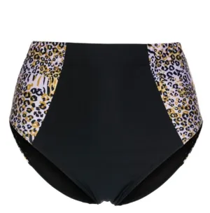 High Waist Panel Bottom | Leopard Print & Black