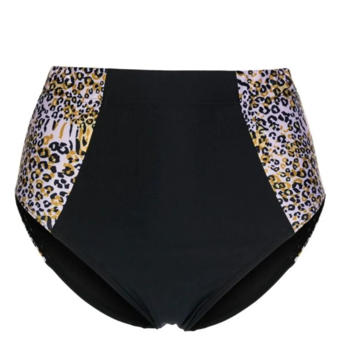 High Waist Panel Bottom | Leopard Print & Black