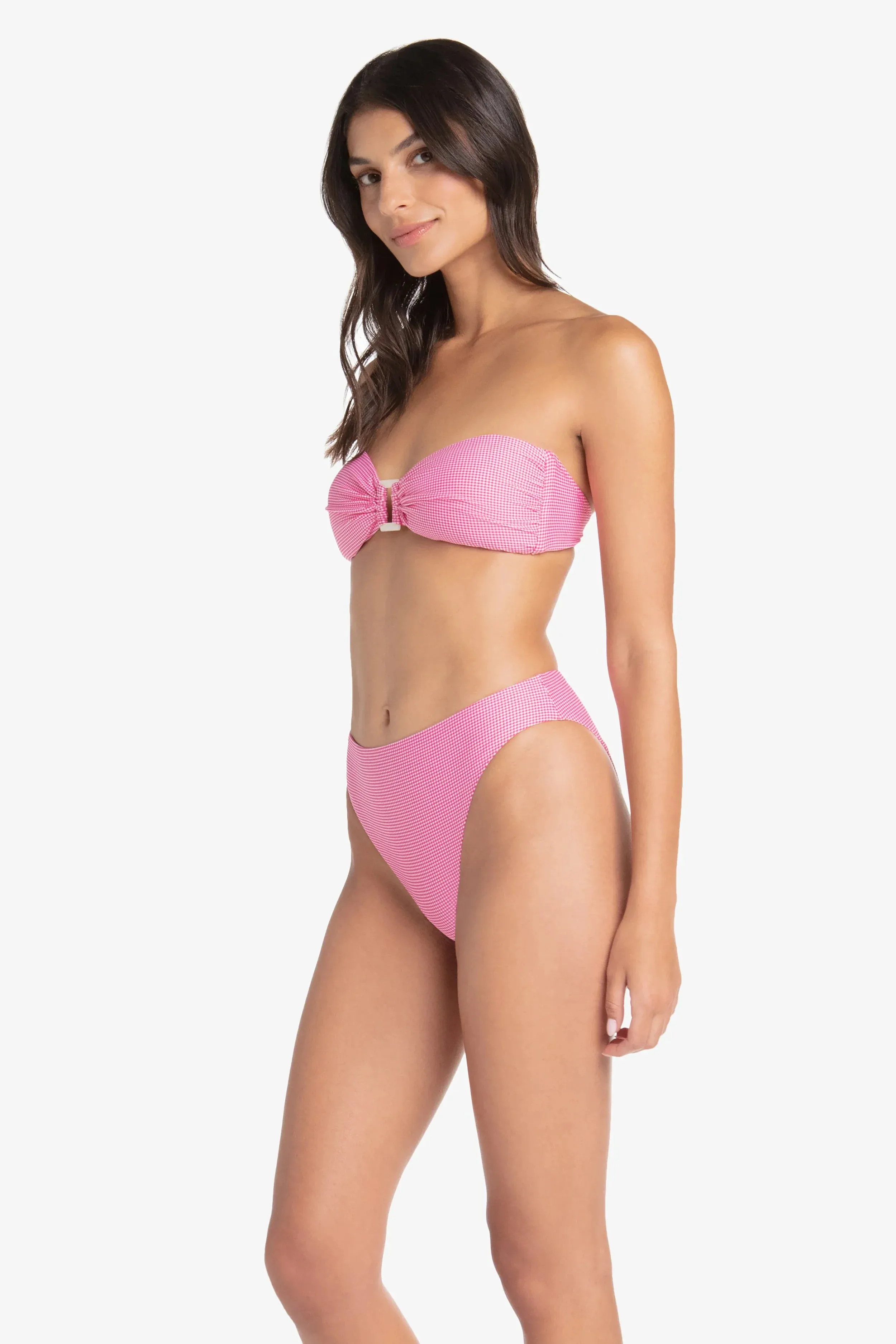 Hook Back Shell Bandeau  |  Pink Gingham