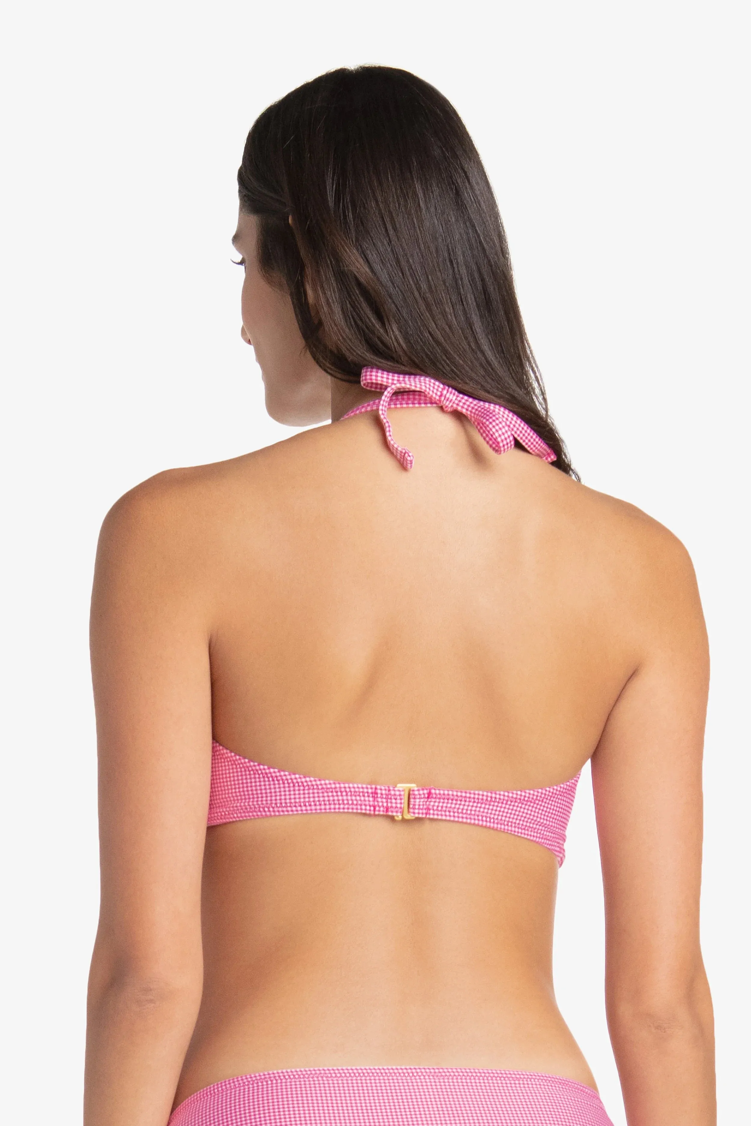 Hook Back Shell Bandeau  |  Pink Gingham