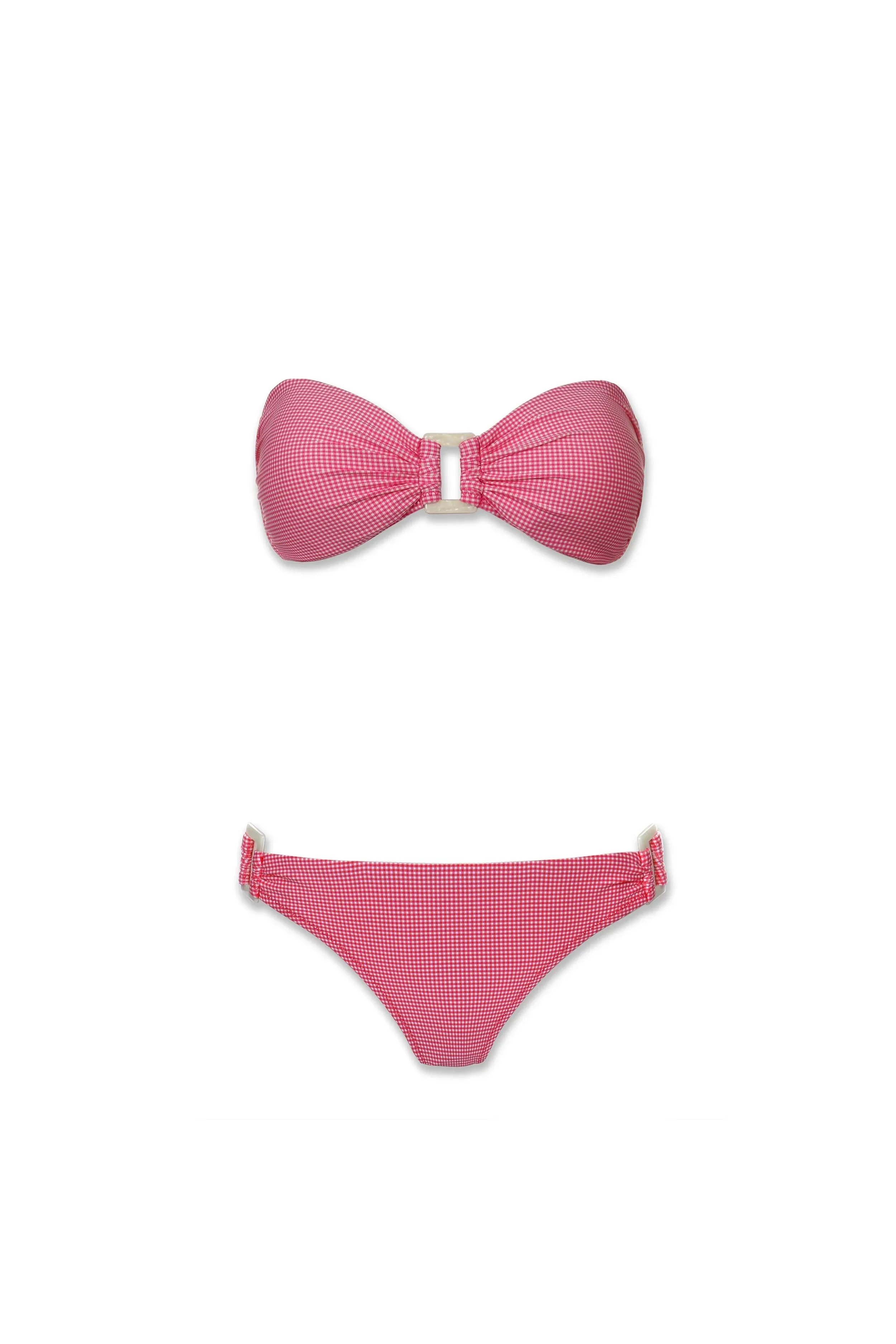 Hook Back Shell Bandeau  |  Pink Gingham