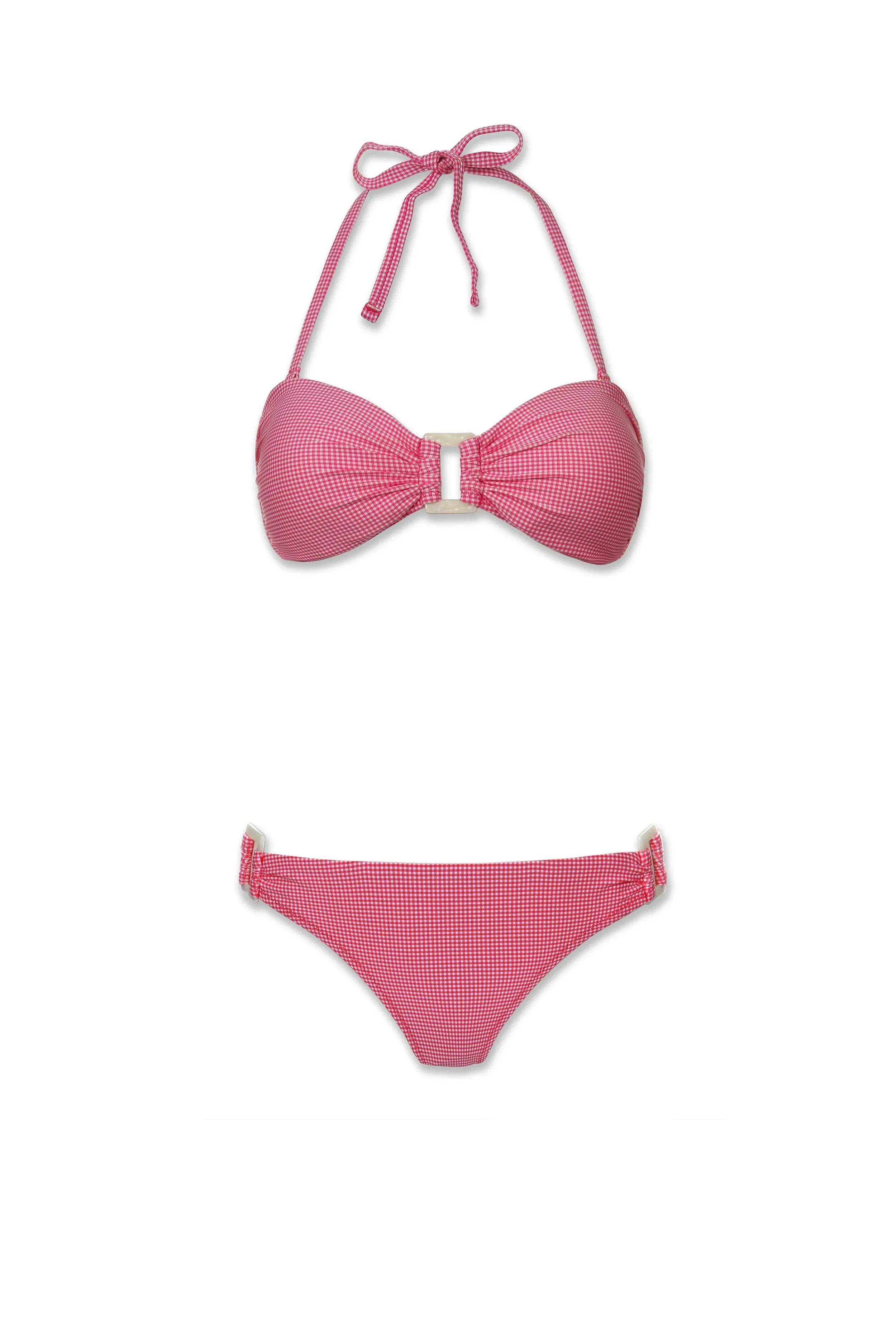 Hook Back Shell Bandeau  |  Pink Gingham