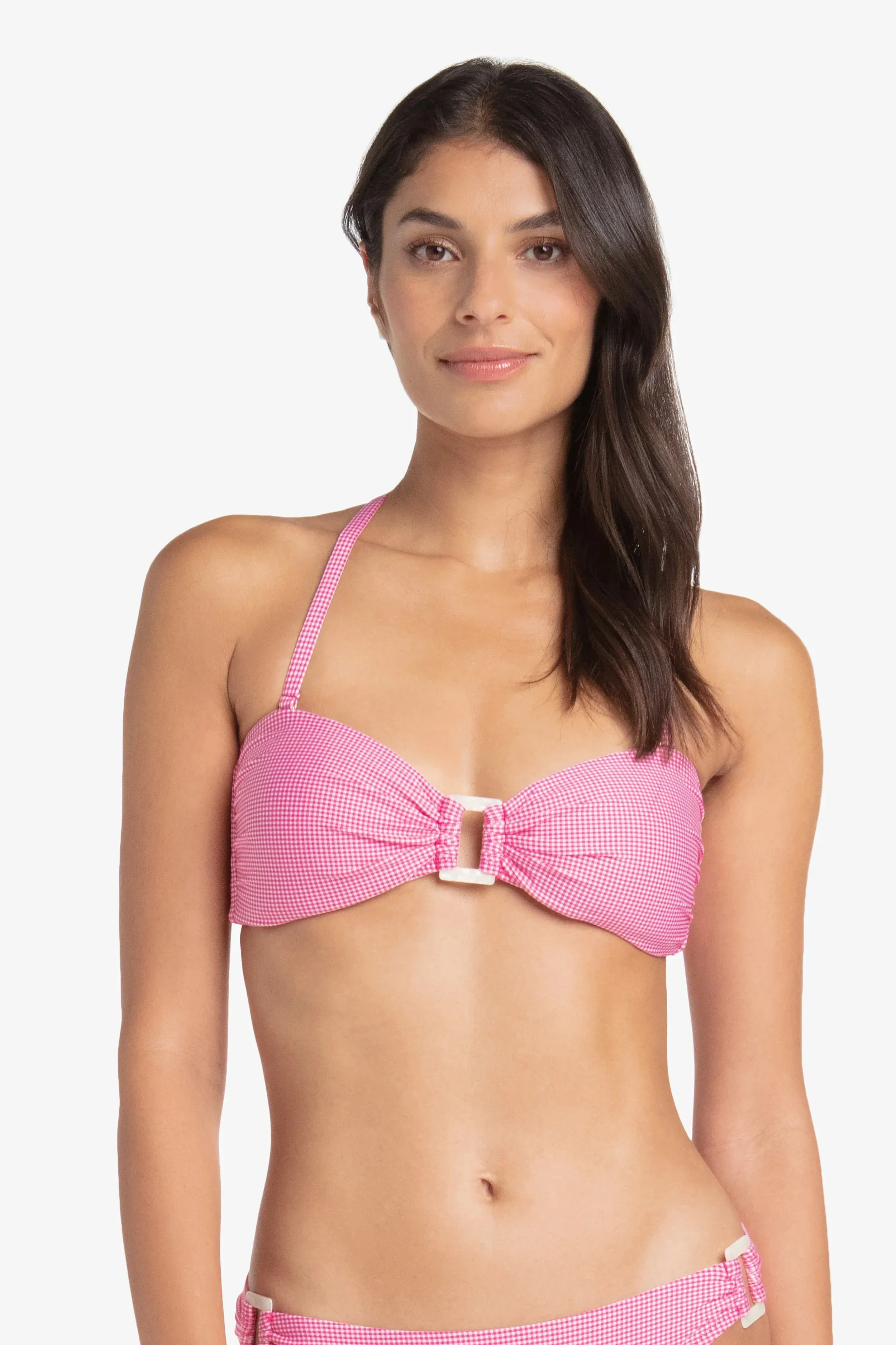 Hook Back Shell Bandeau  |  Pink Gingham
