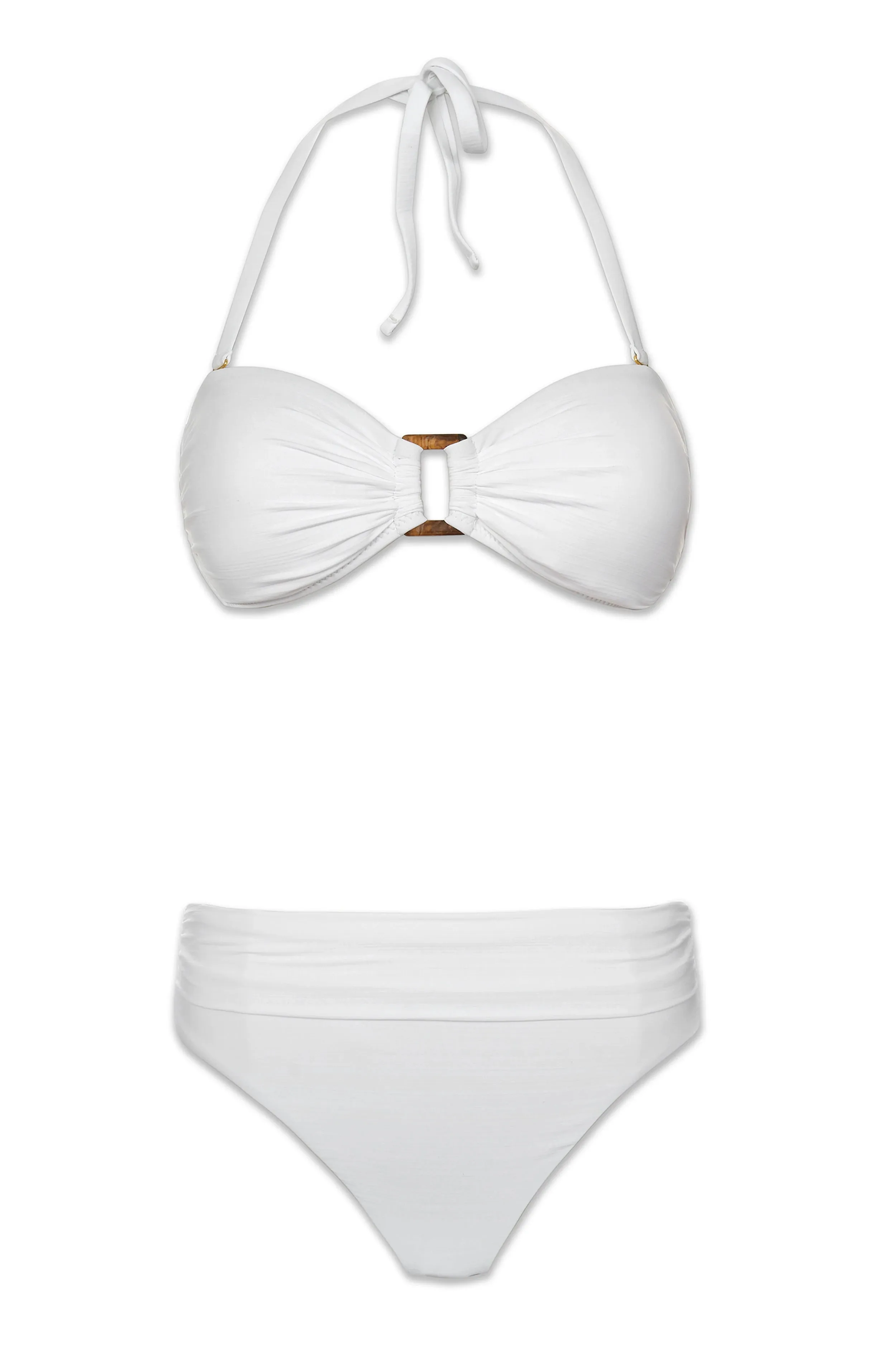 Hook Back Tortoise Bandeau  |  Textured White