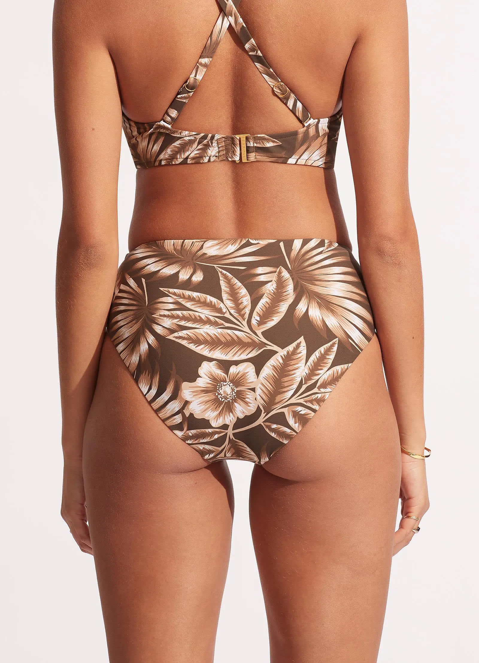 Island In The Sun High Waist Wrap Front Pant - Tiramisu
