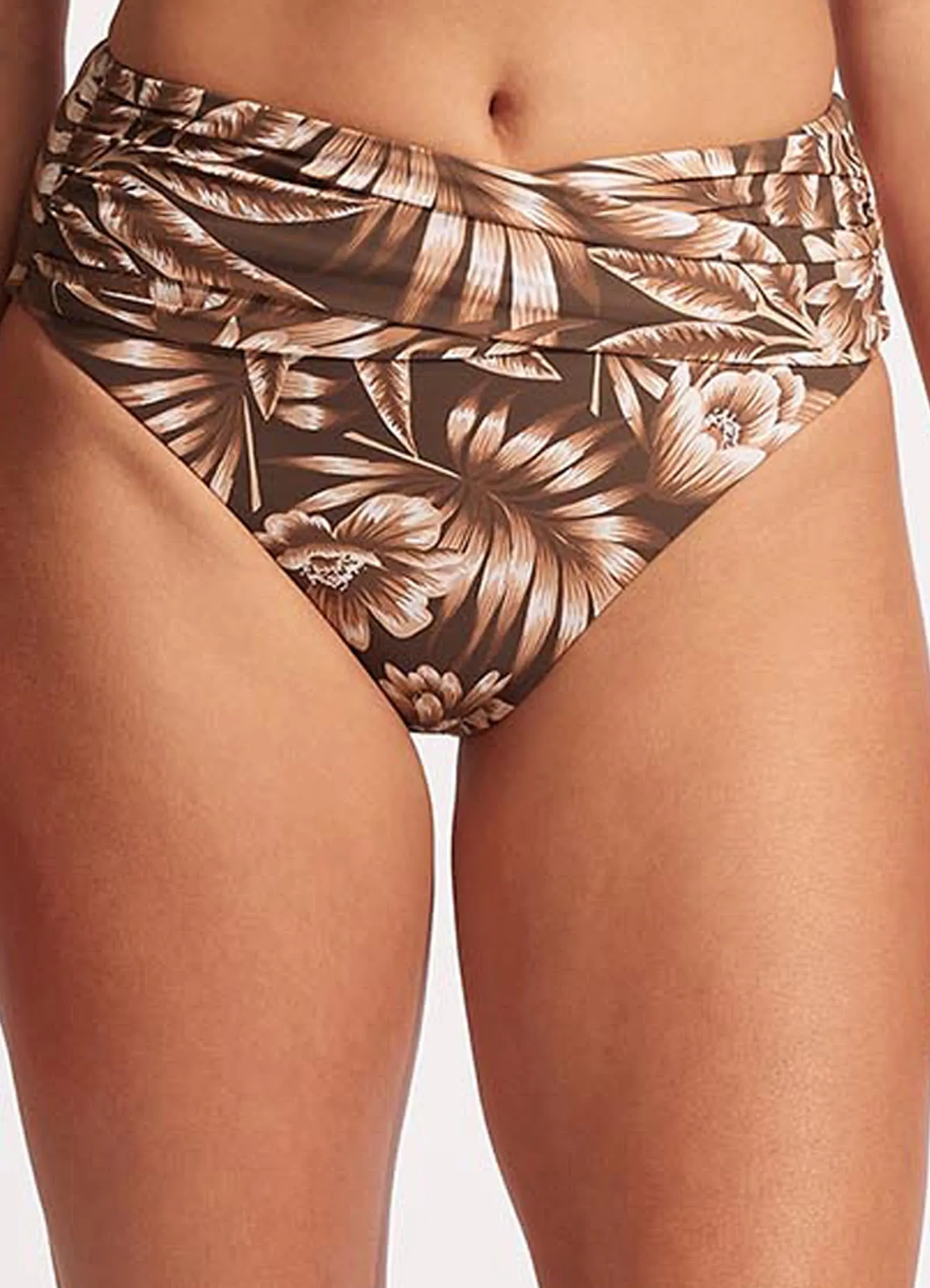 Island In The Sun High Waist Wrap Front Pant - Tiramisu