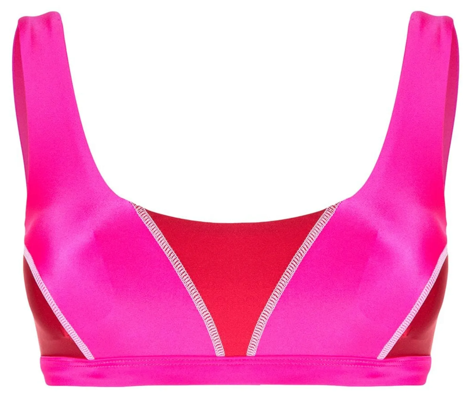 Kate Scoop Sport Top | Neon Pink & Red