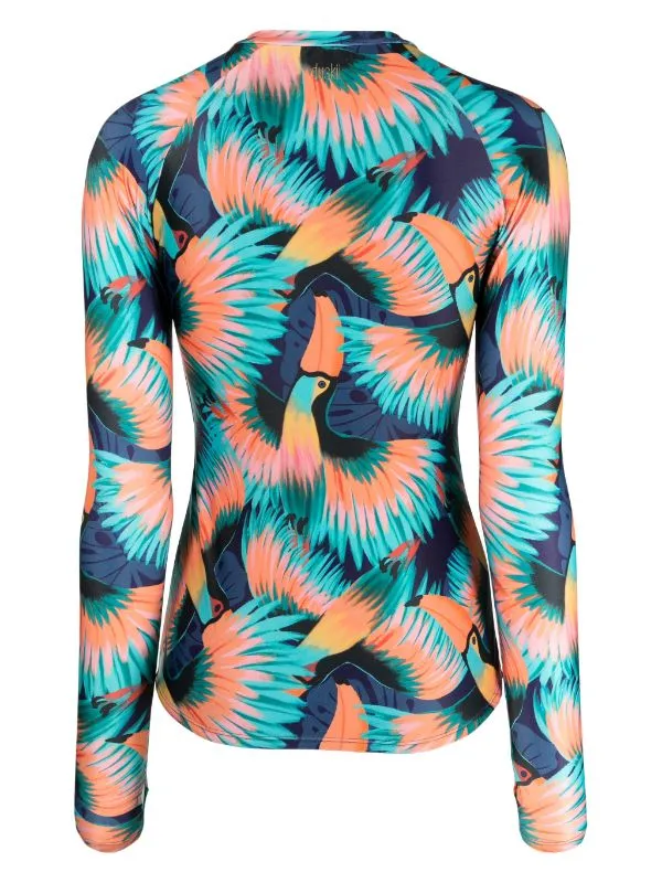 LONG SLEEVE ZIP RASH TOP | TROPICAL