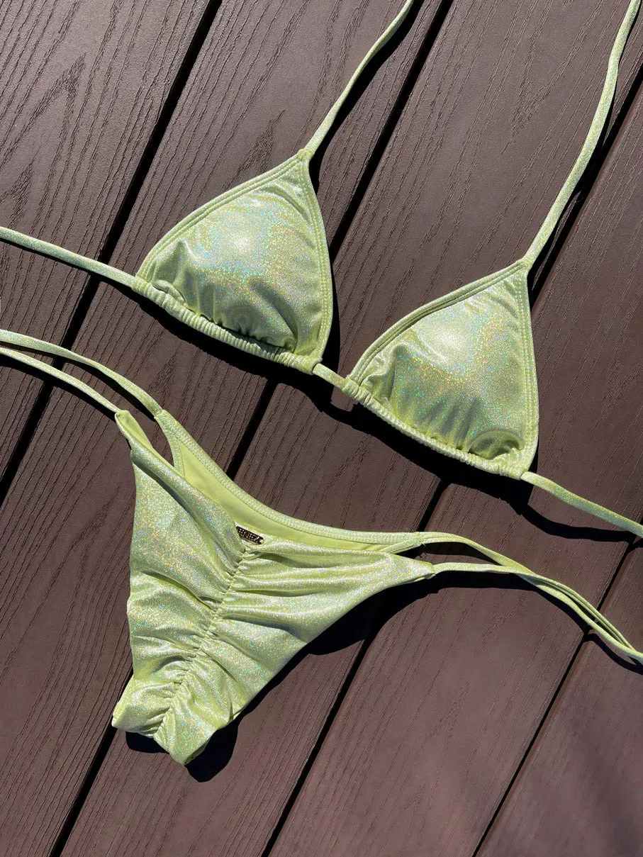 NOVA SCRUNCH BOTTOMS - GLITTER LIME