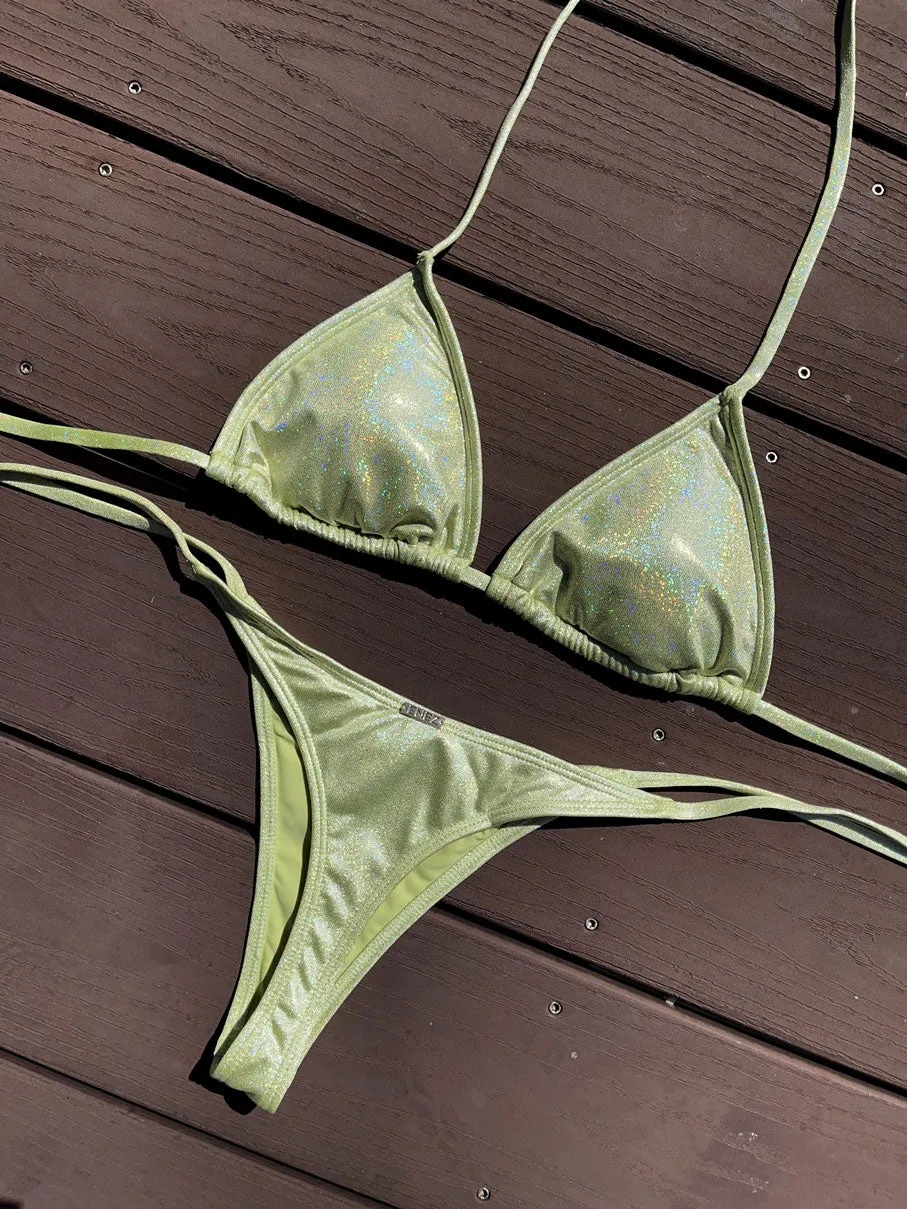 NOVA THONG BOTTOMS - GLITTER LIME