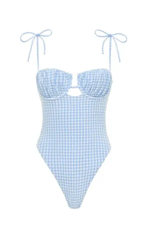 Peri Micro Gingham Petal One-Piece