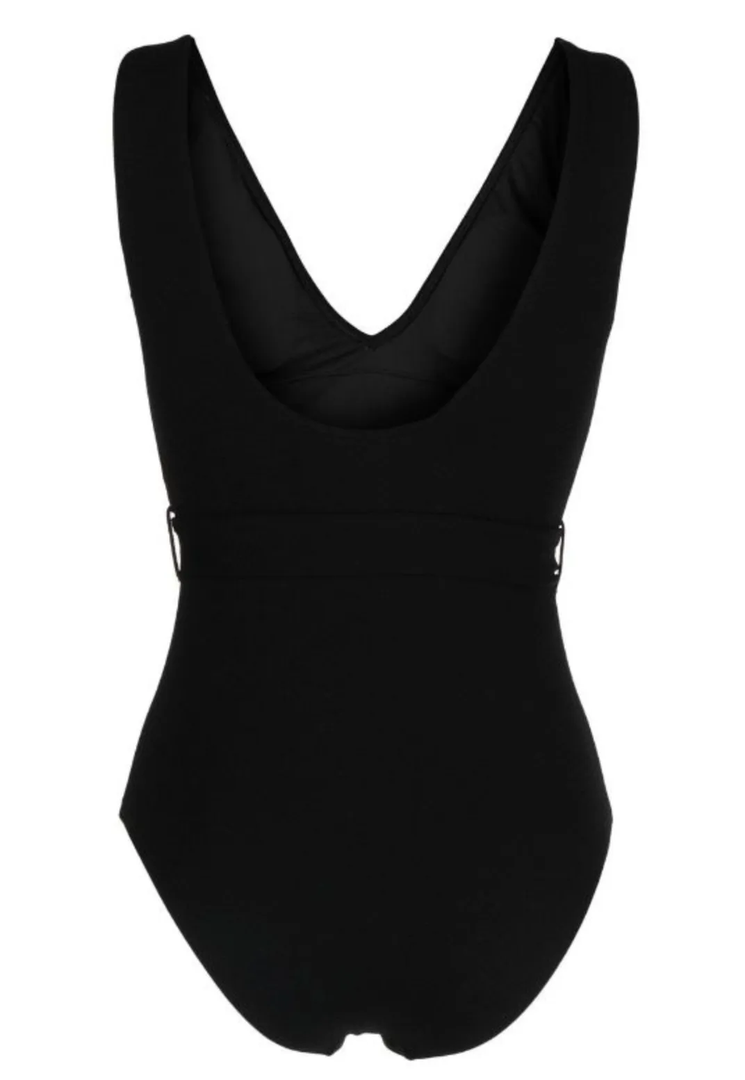 Ribbed Vee One Piece | Black