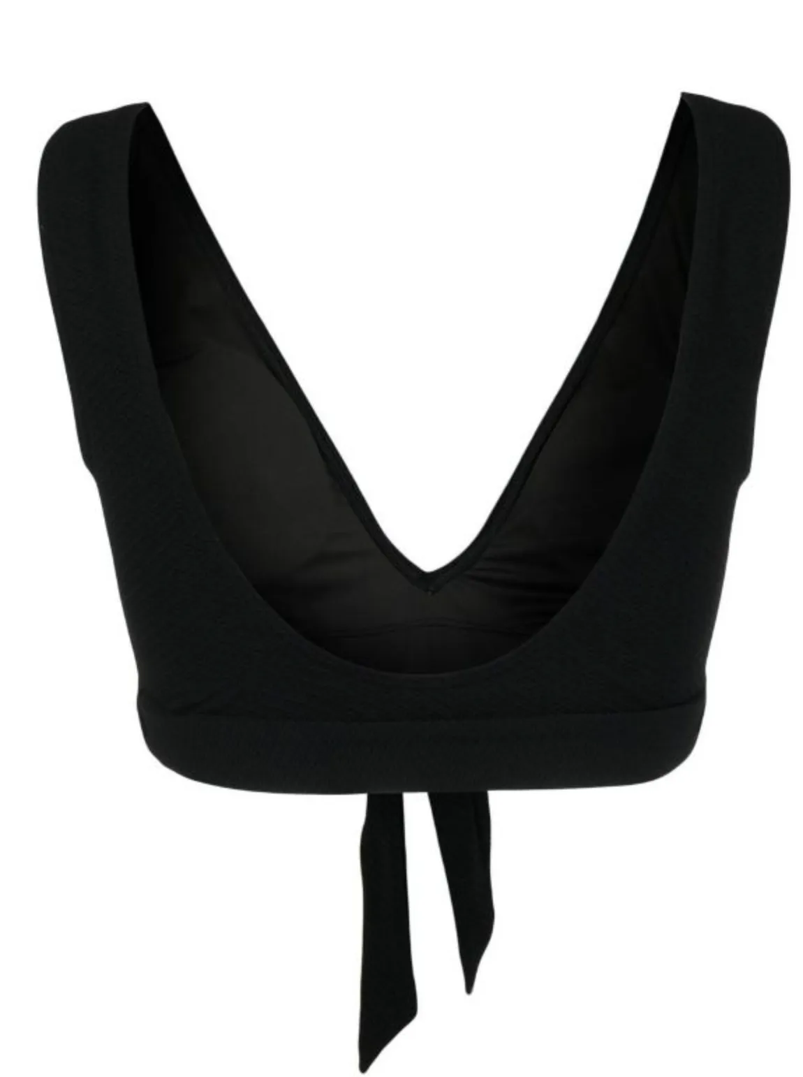 Ribbed Vee Top | Black