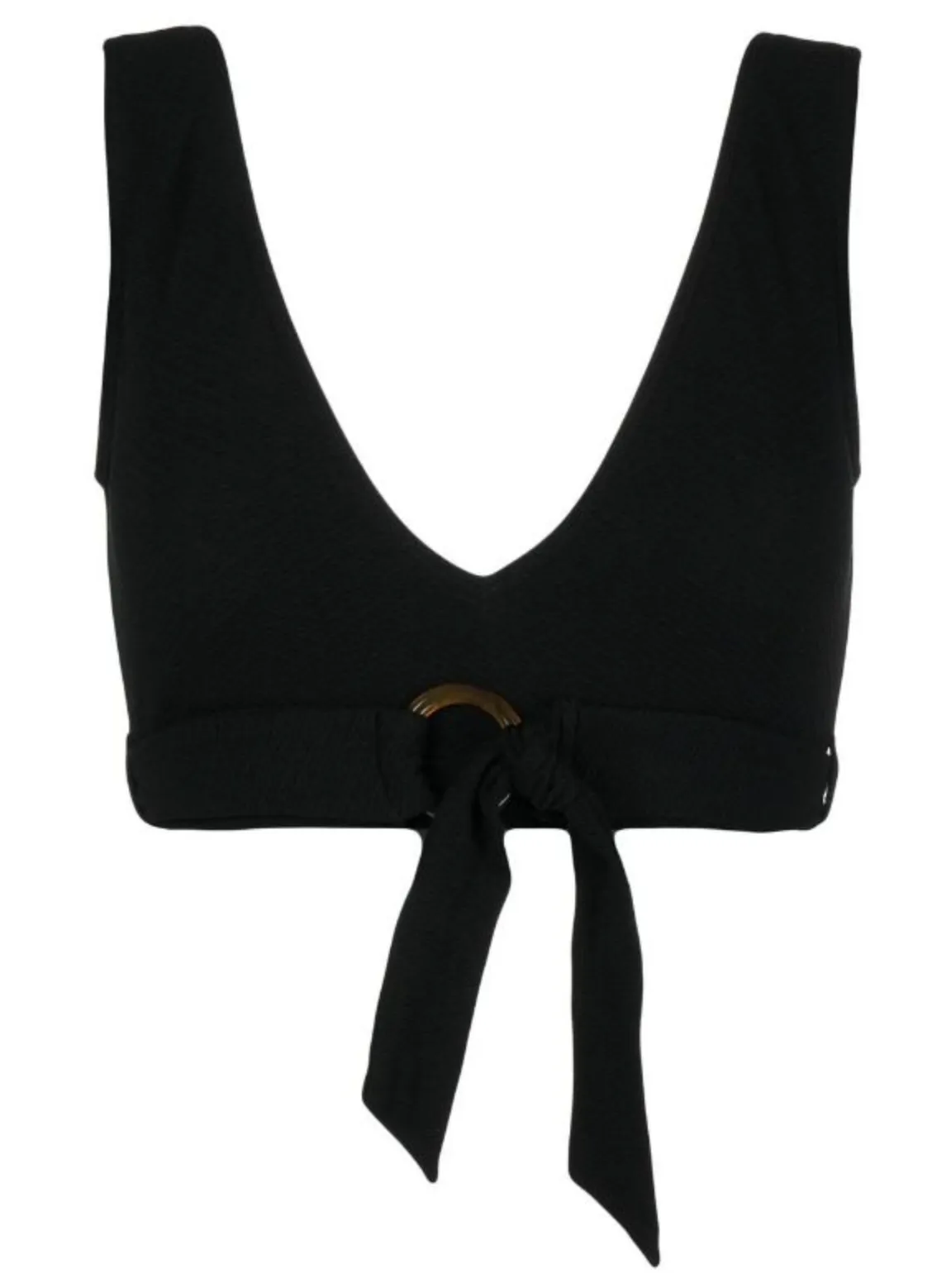 Ribbed Vee Top | Black
