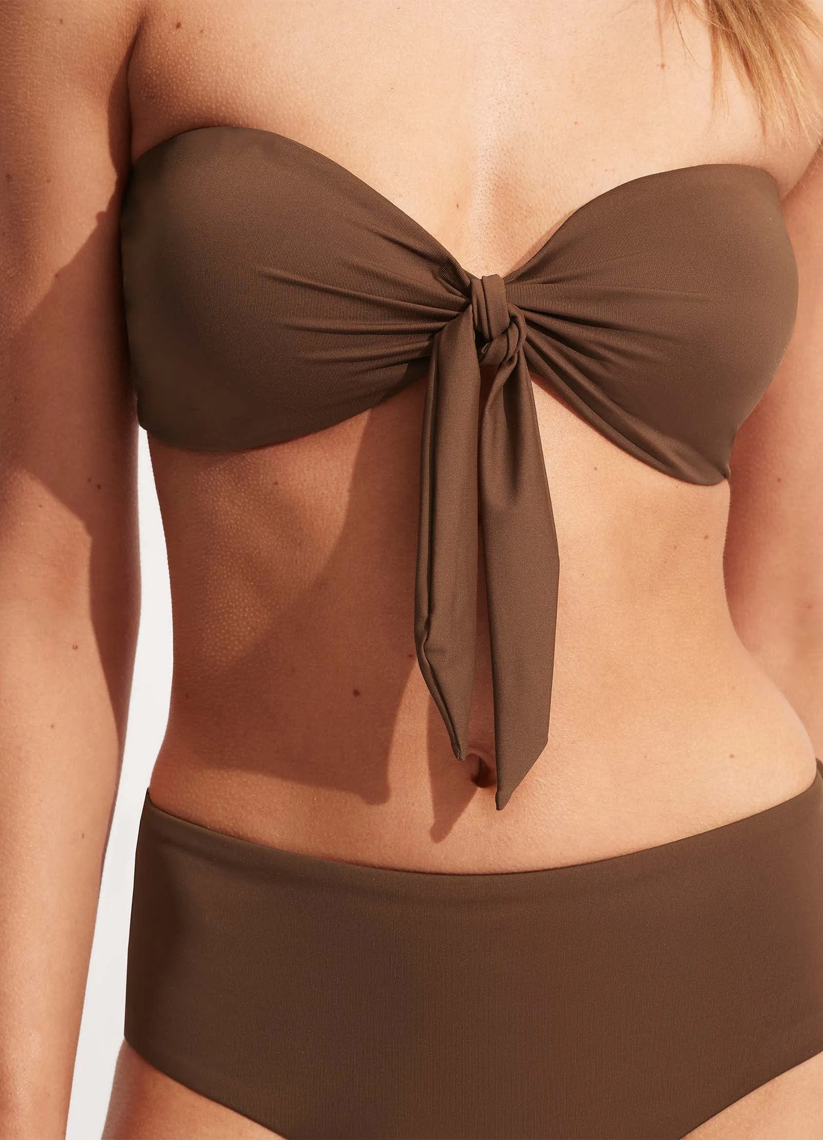 Seafolly Collective Twist Tie Front Bandeau - Tiramisu