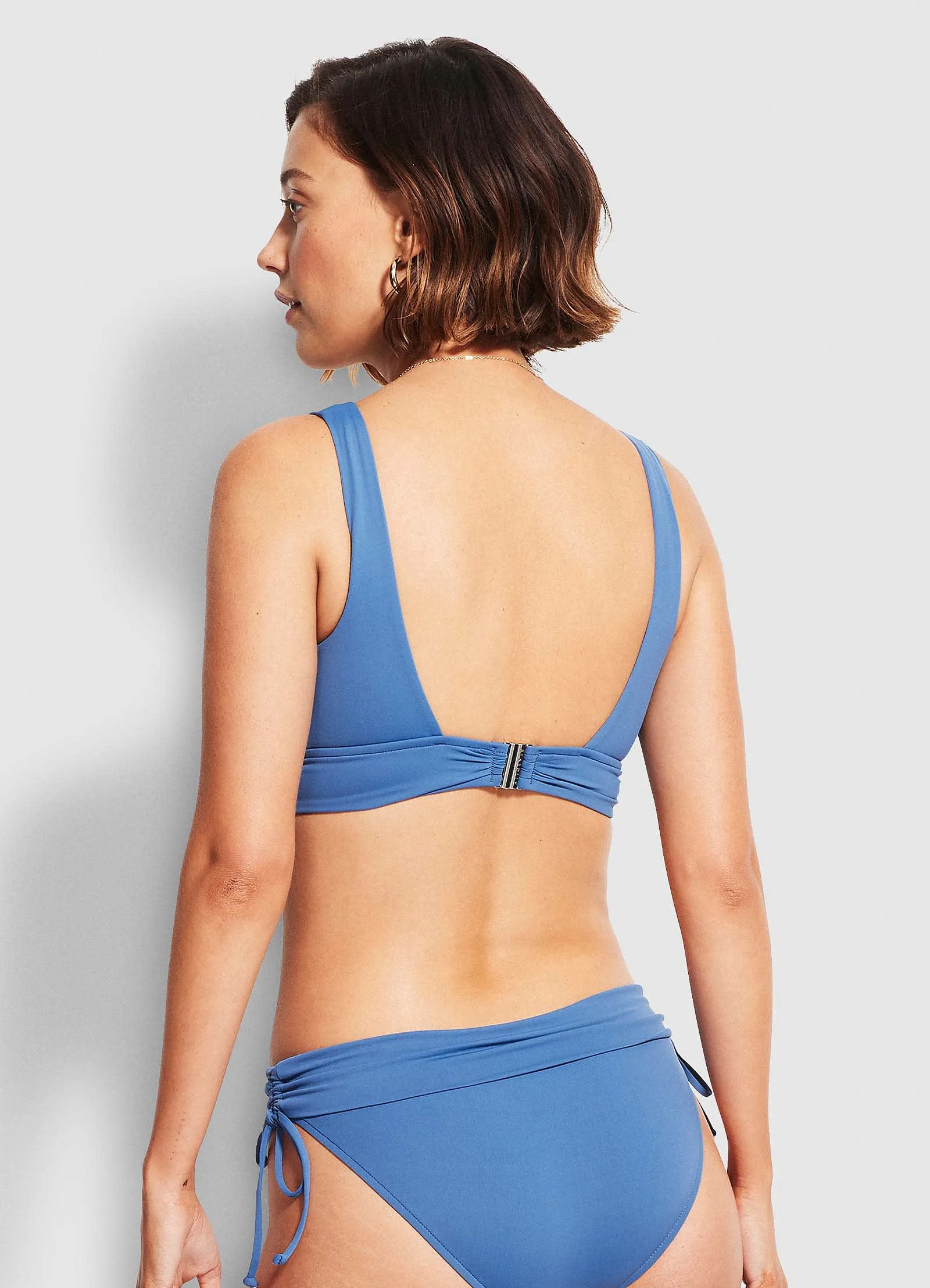 Seafolly V Neck Crop Top - Marina Blue