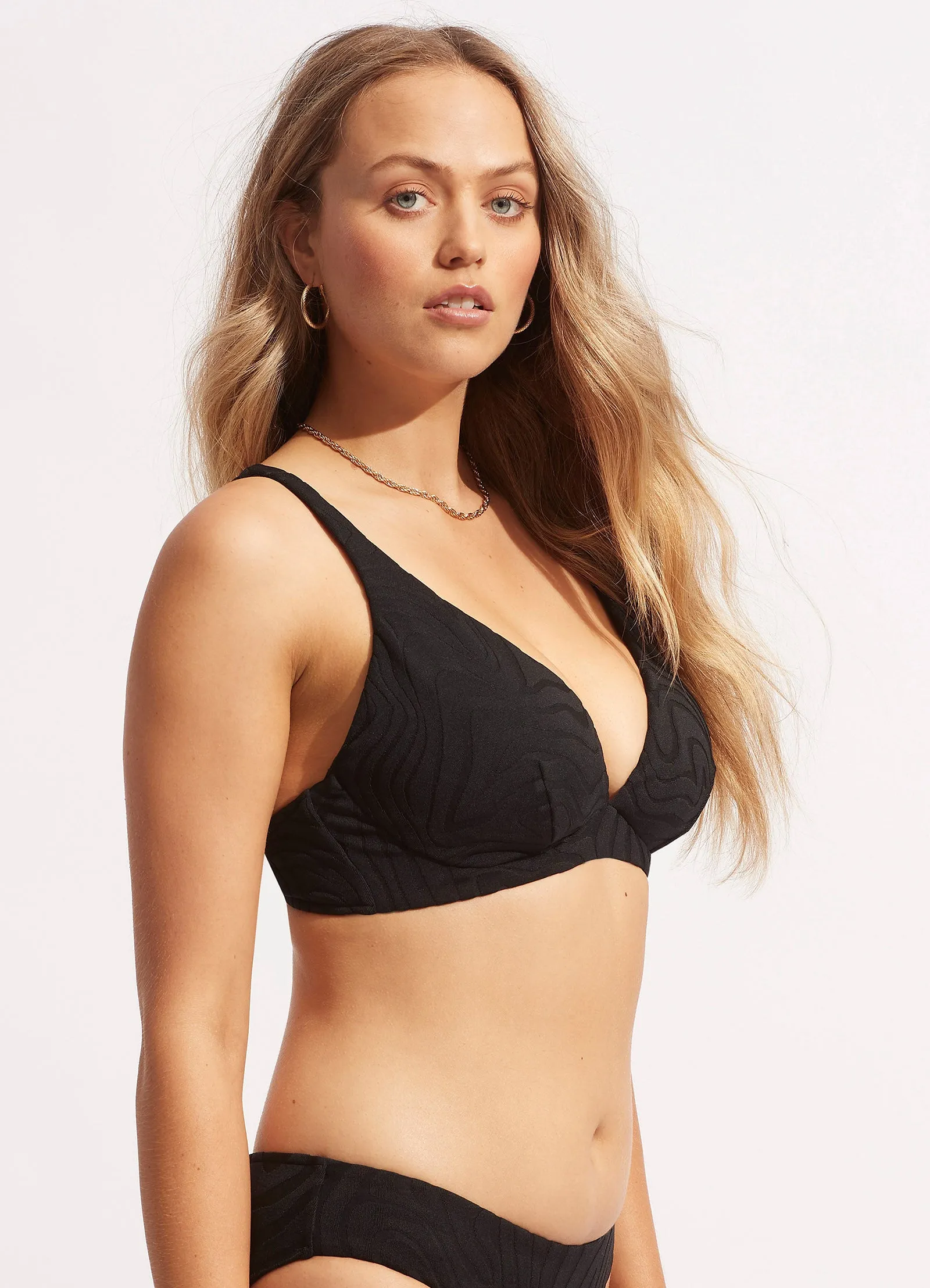 Second Wave DD Fixed Tri Bra - Black