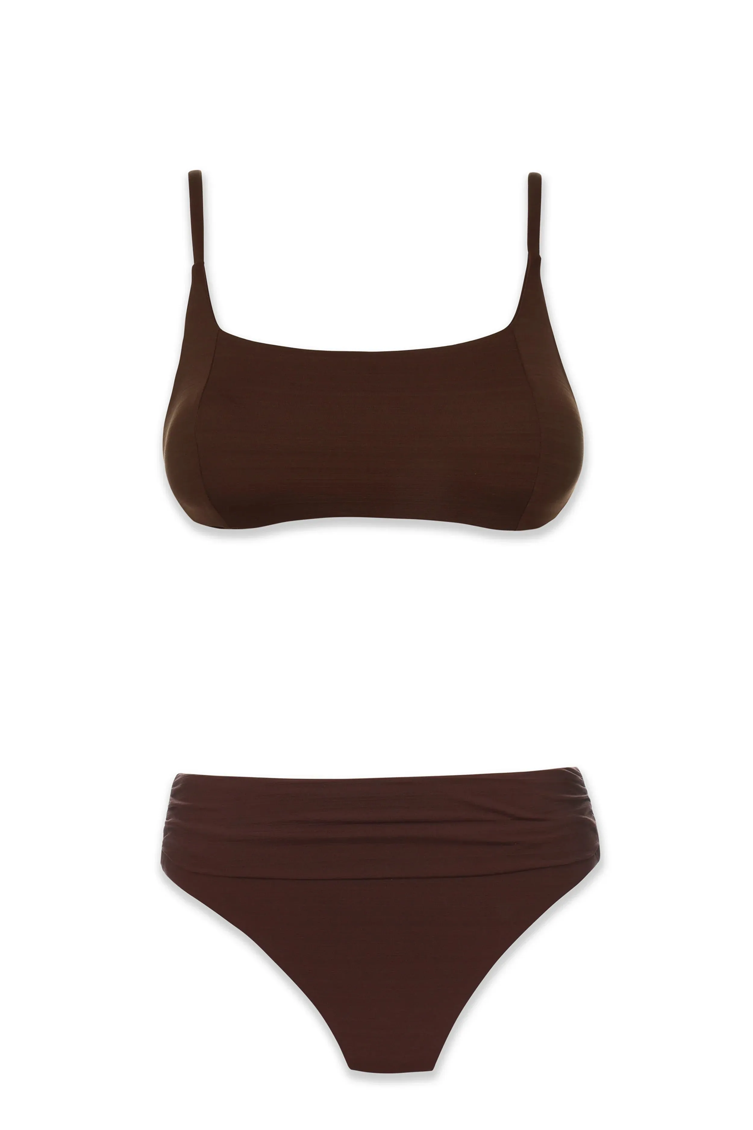 Shirred Bottom  |  Textured Chocolate Brown