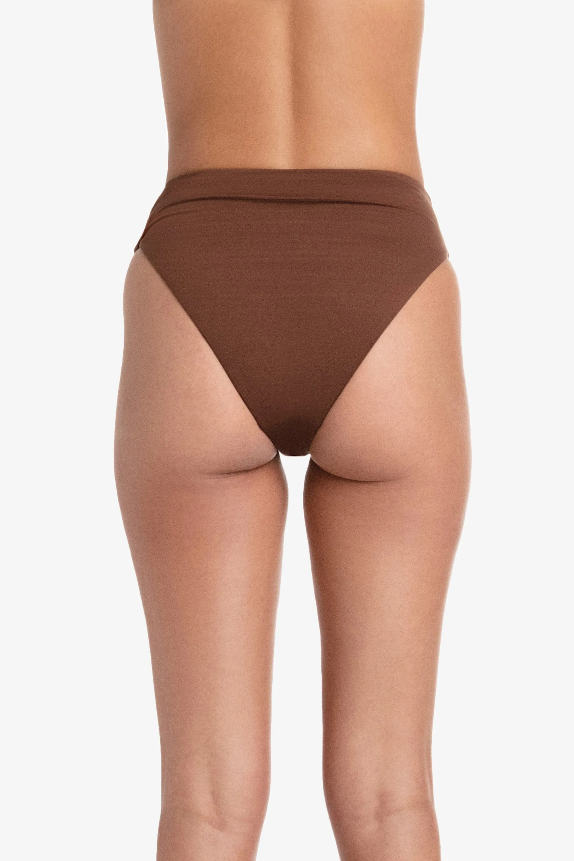 Shirred Bottom  |  Textured Chocolate Brown