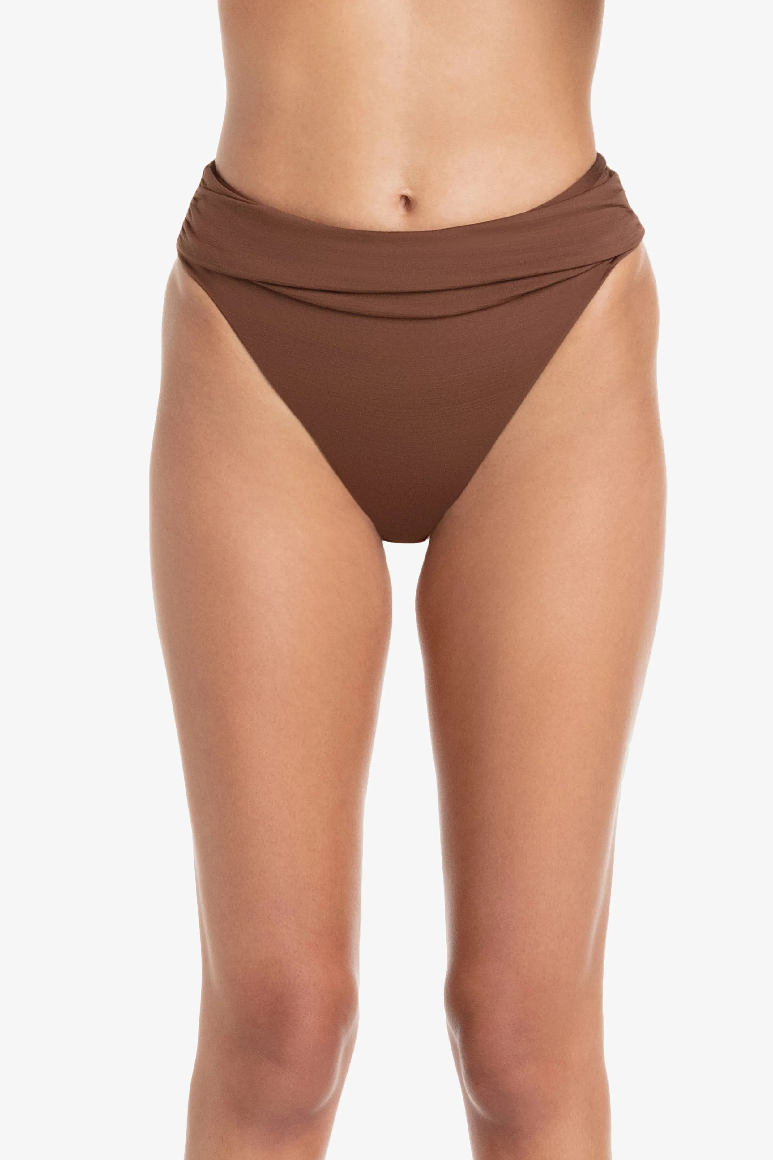 Shirred Bottom  |  Textured Chocolate Brown