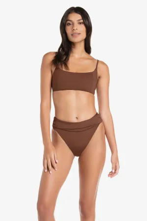 Shirred Bottom  |  Textured Chocolate Brown