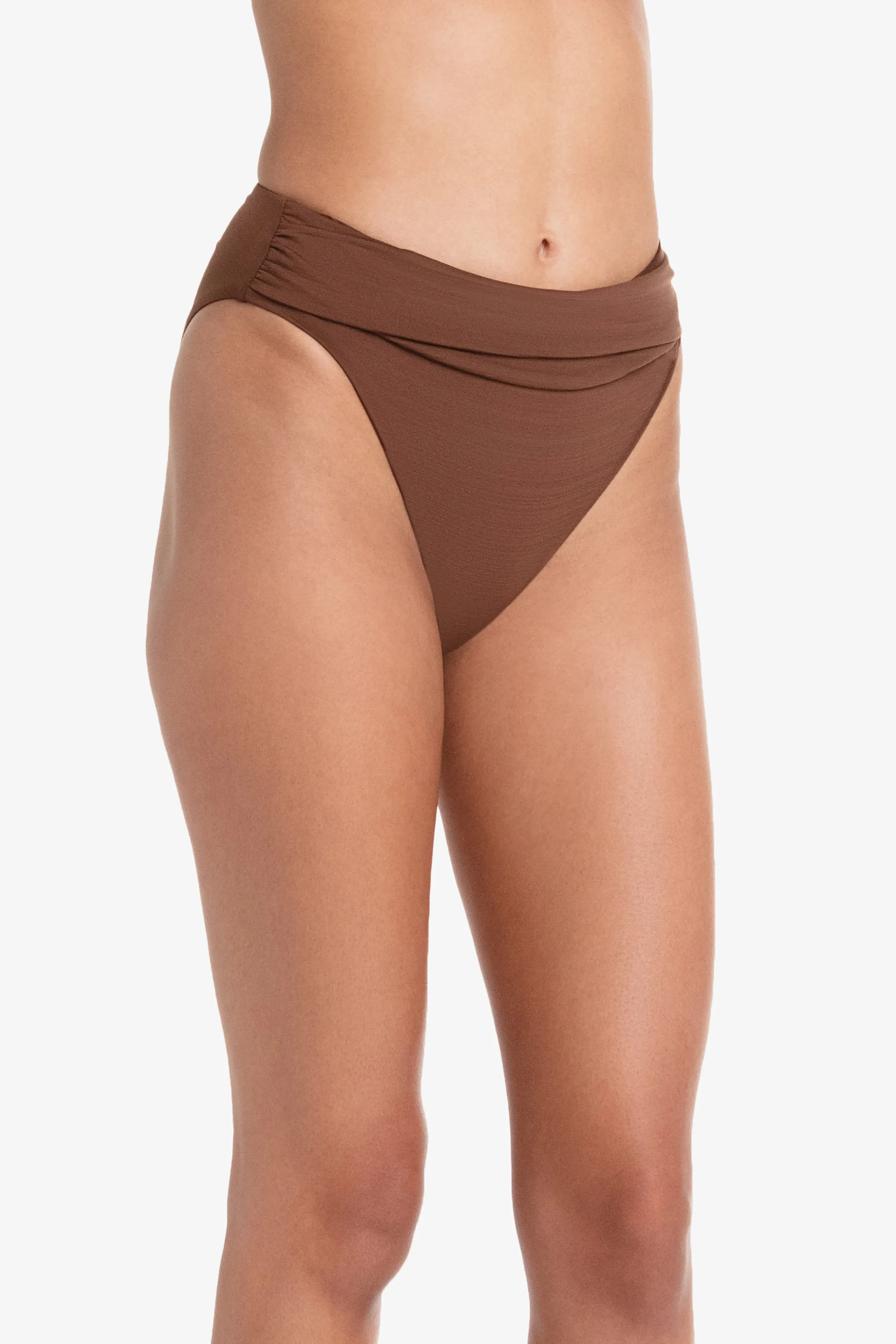 Shirred Bottom  |  Textured Chocolate Brown