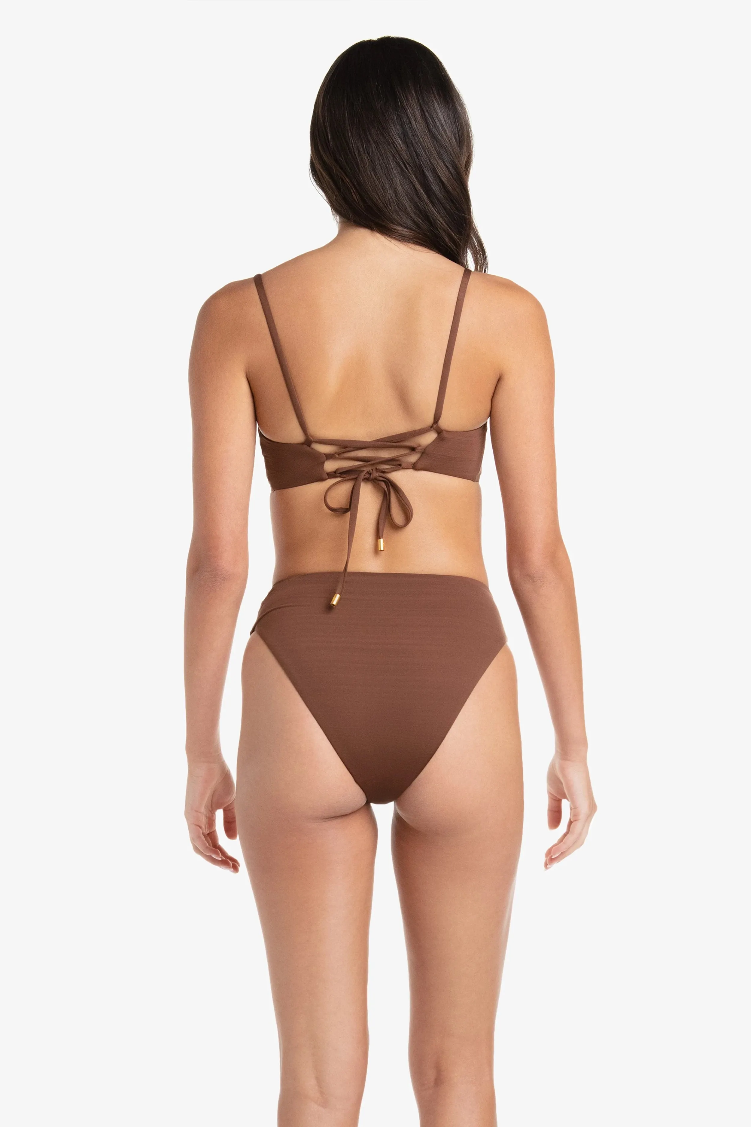 Shirred Bottom  |  Textured Chocolate Brown