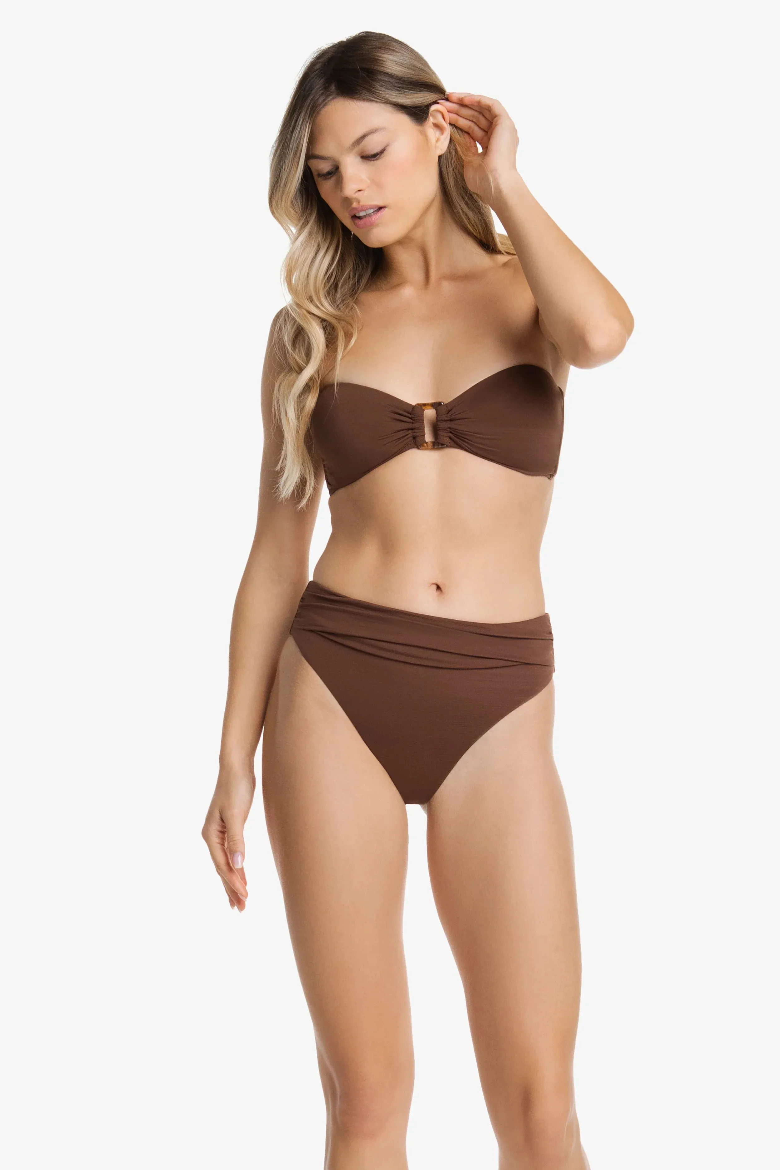 Shirred Bottom  |  Textured Chocolate Brown