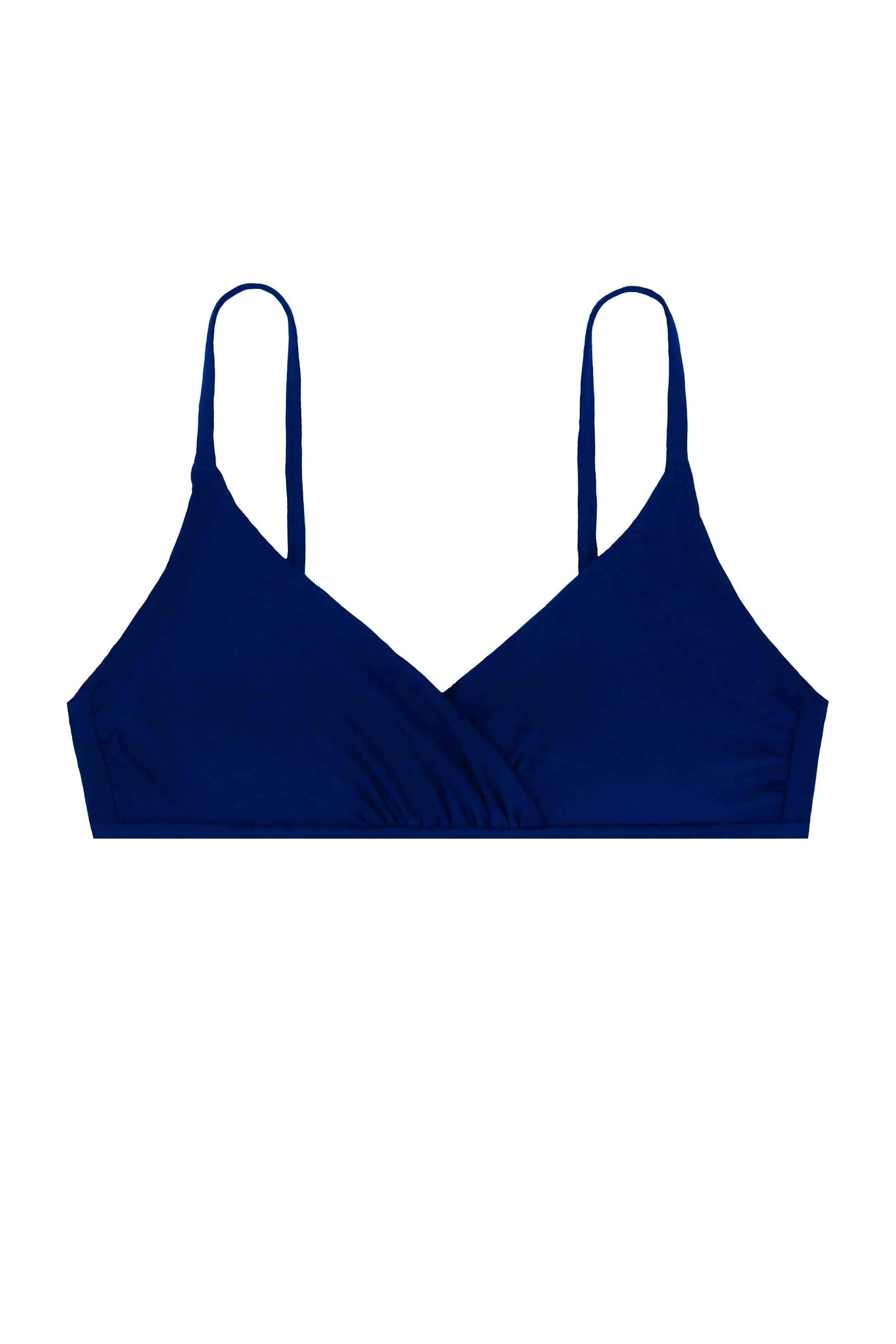 Shirred Crossover Bra  |  Navy