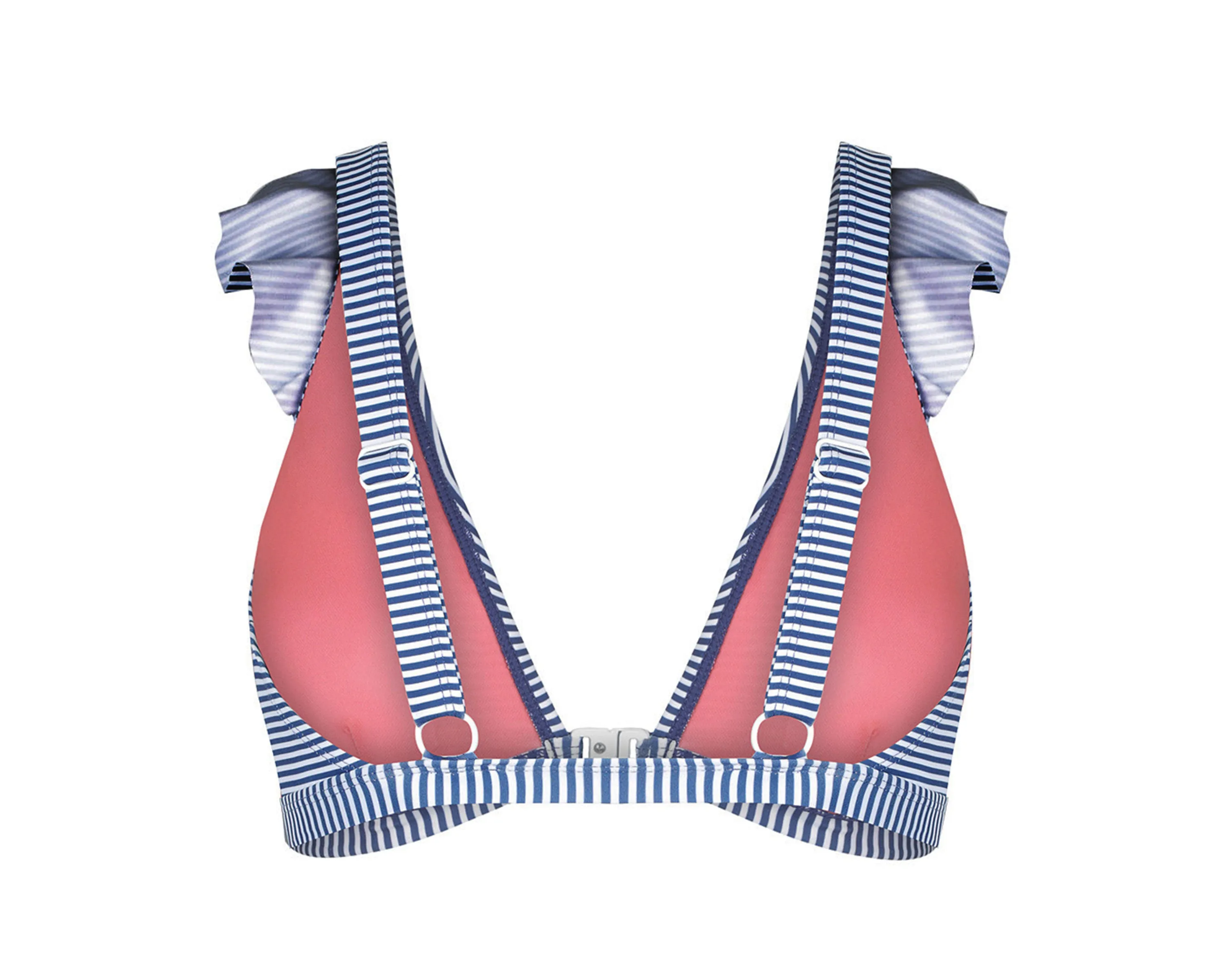 Spritz Frill Bikini Top | Blueberry Stripe